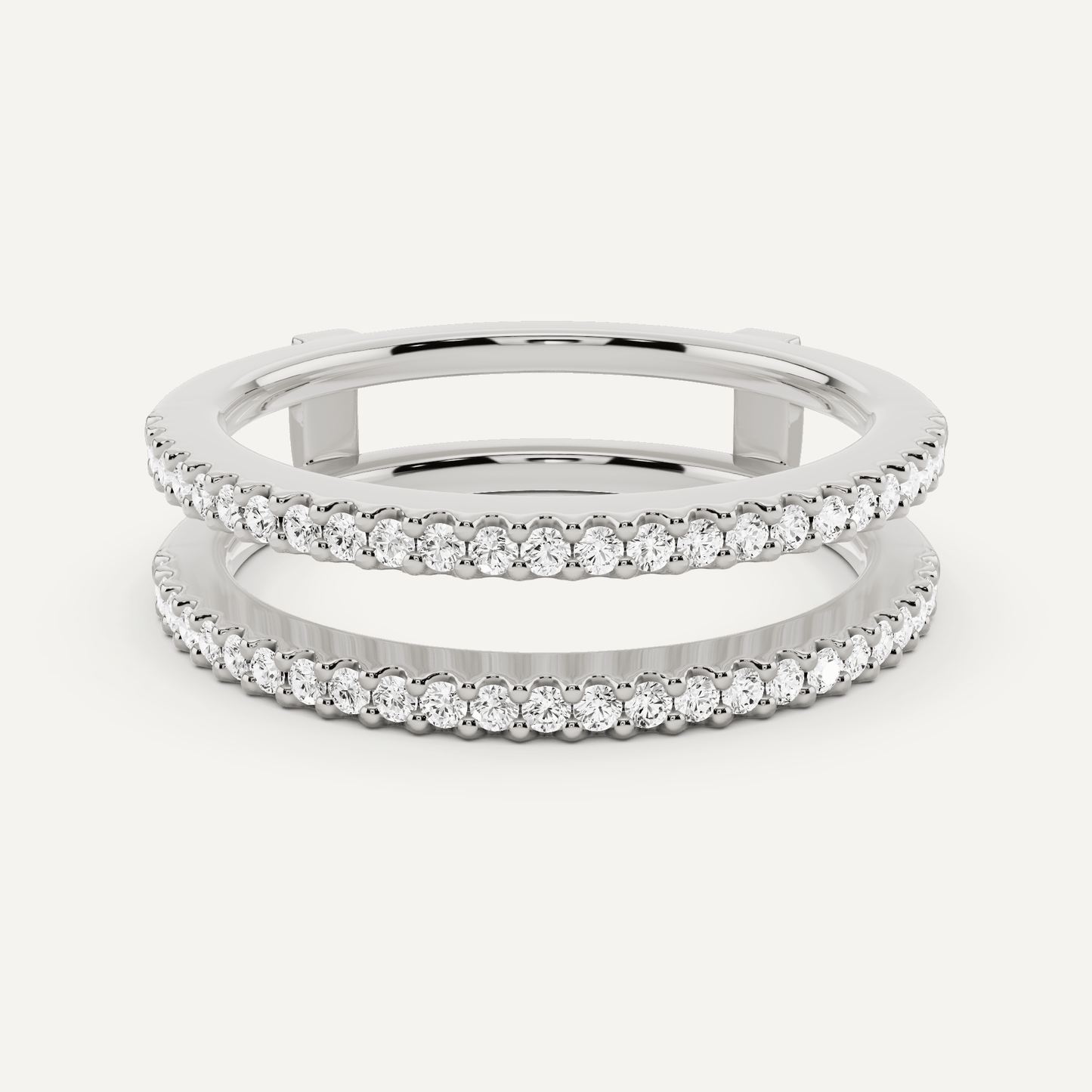 1/4 ctw Round Diamond Double Row Ring Enhancer - Lotus Diamond