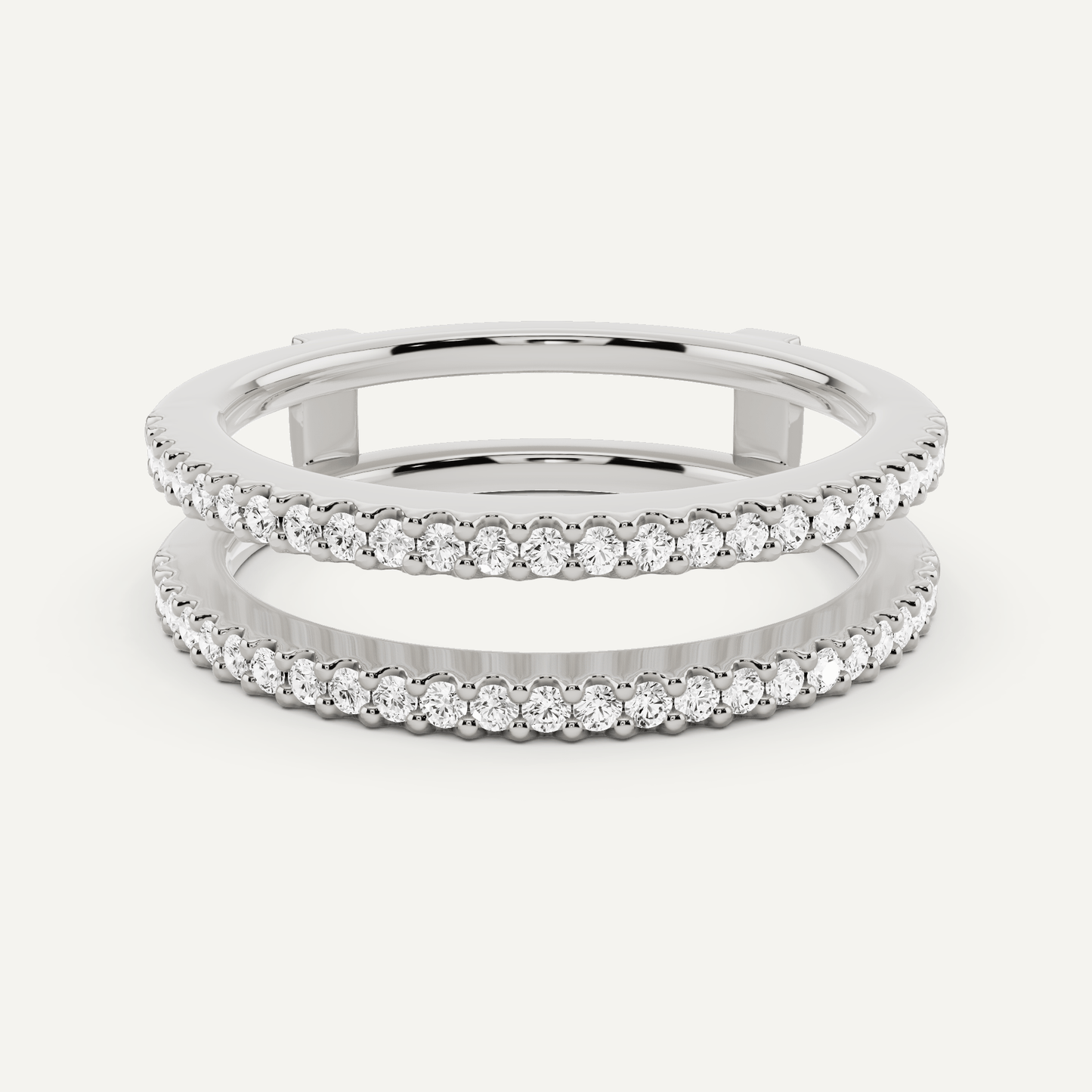 1/4 ctw Round Diamond Double Row Ring Enhancer - Lotus Diamond