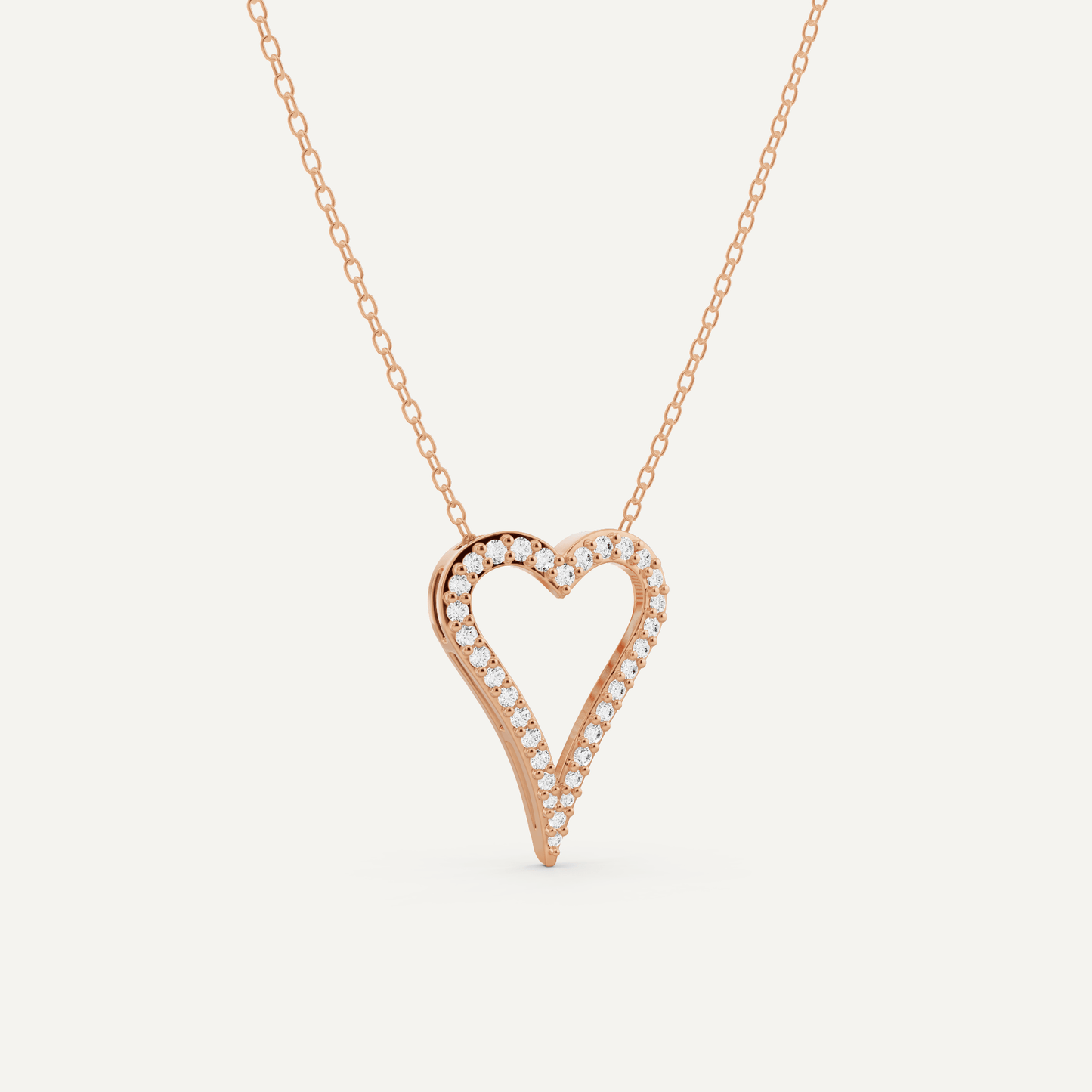 1/4 ctw Round Diamond Elongated Heart Pendant - Lotus Diamond