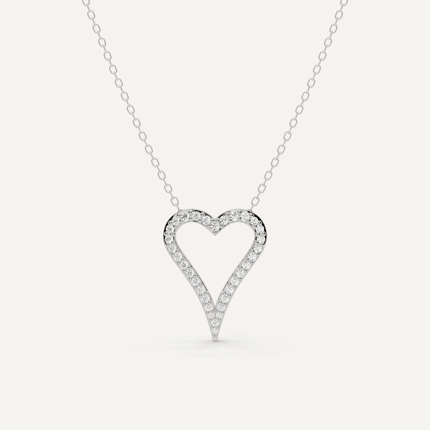 1/4 ctw Round Diamond Elongated Heart Pendant - Lotus Diamond