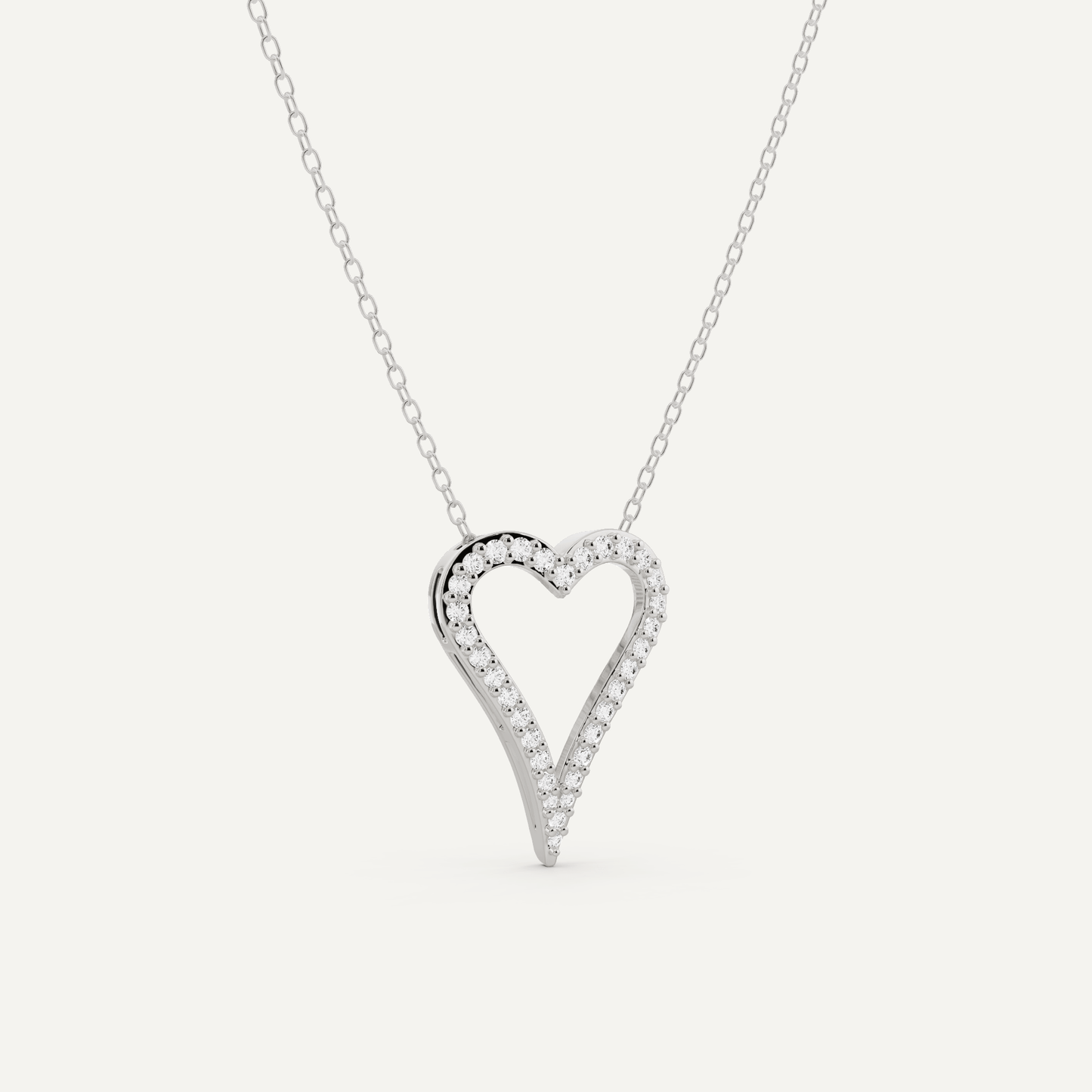1/4 ctw Round Diamond Elongated Heart Pendant - Lotus Diamond