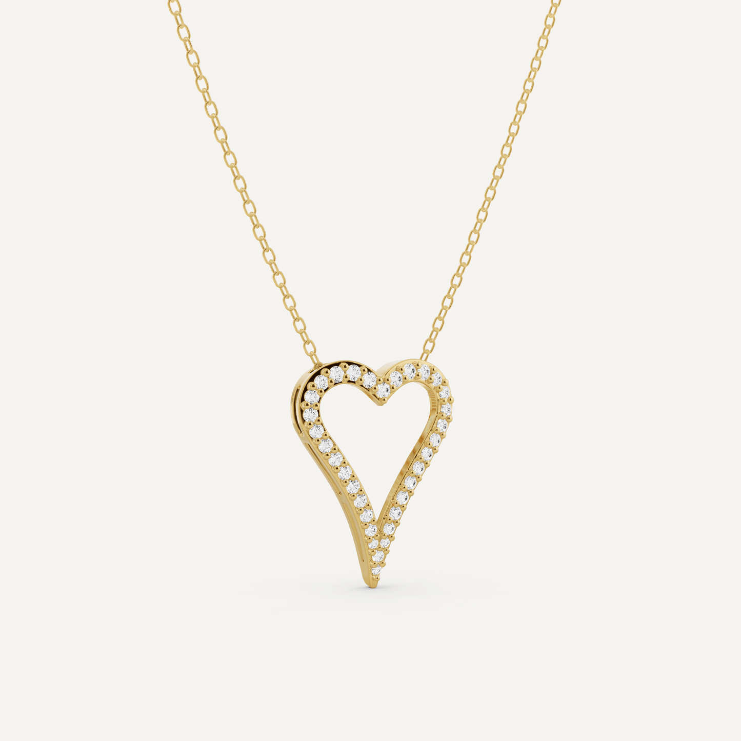 1/4 ctw Round Diamond Elongated Heart Pendant - Lotus Diamond