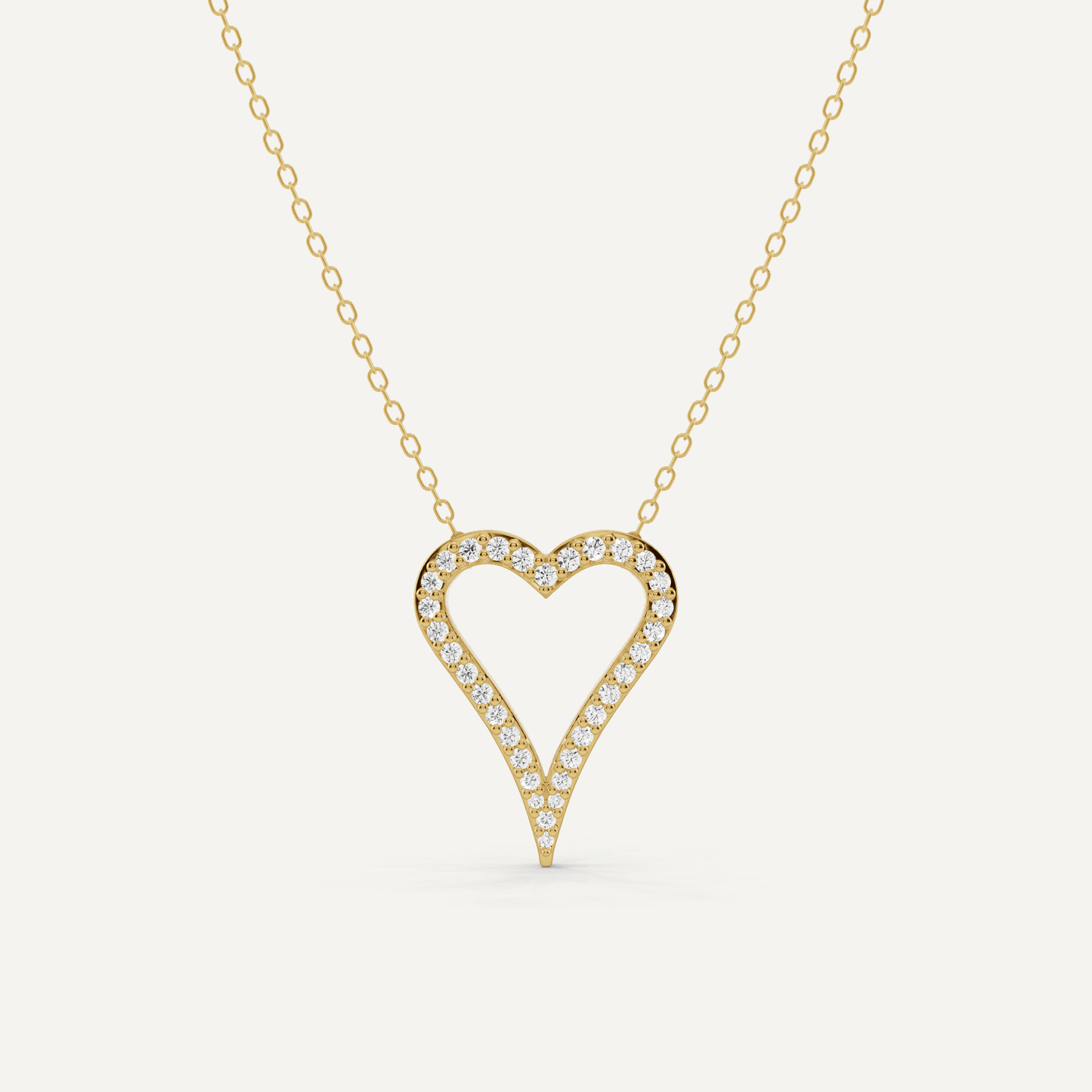 1/4 ctw Round Diamond Elongated Heart Pendant - Lotus Diamond