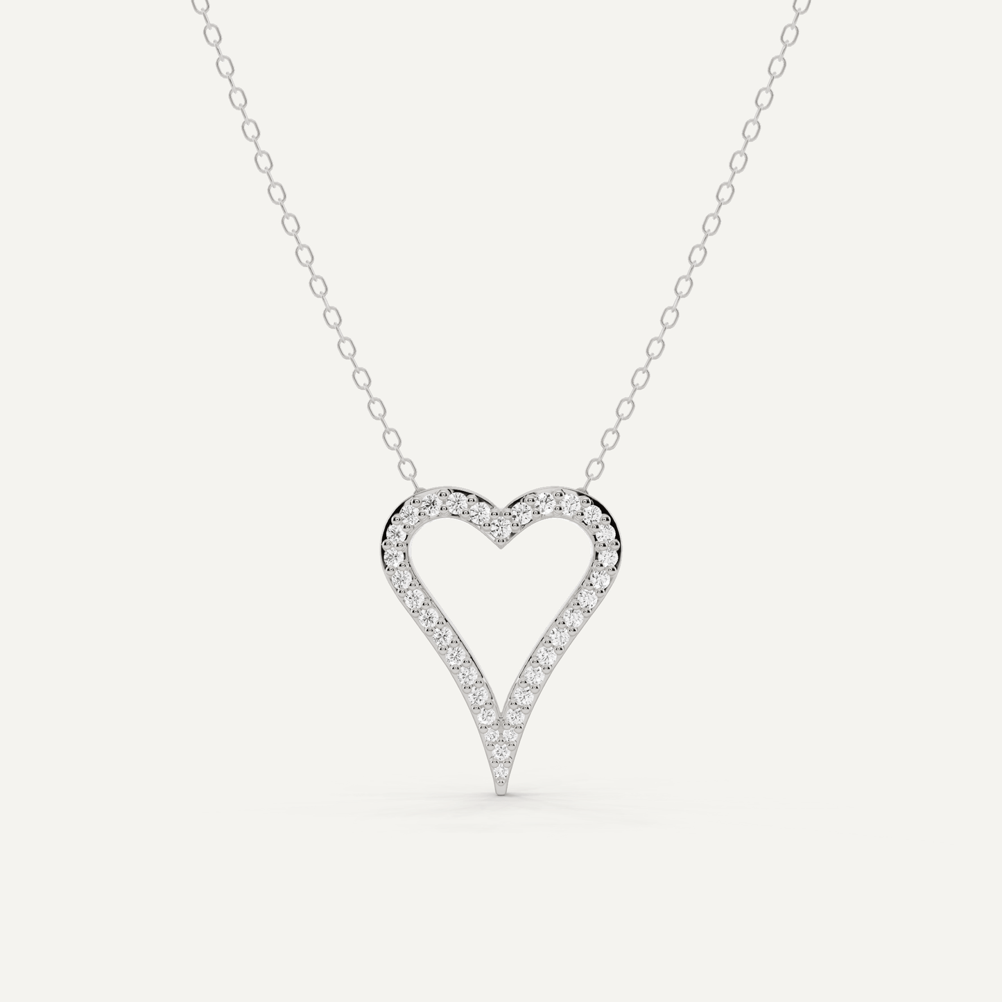 1/4 ctw Round Diamond Elongated Heart Pendant - Lotus Diamond