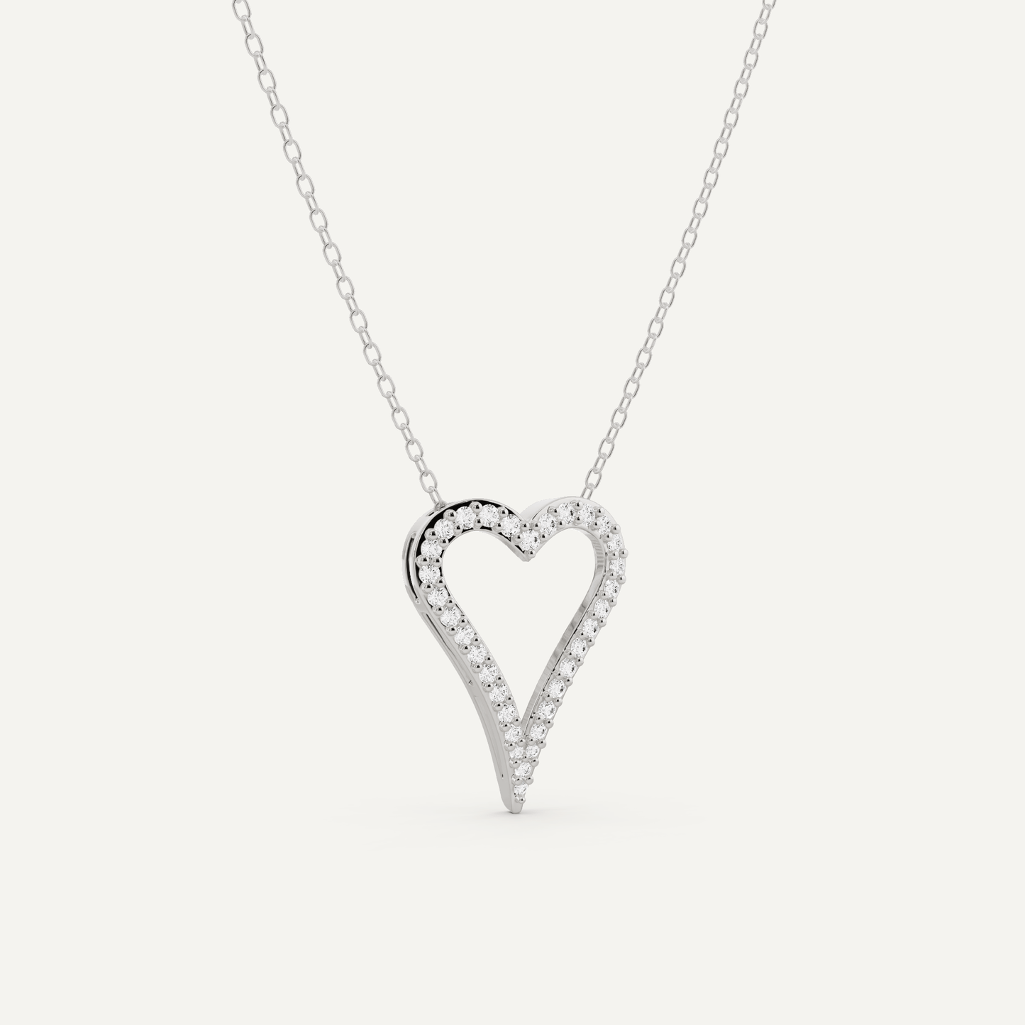 1/4 ctw Round Diamond Elongated Heart Pendant - Lotus Diamond