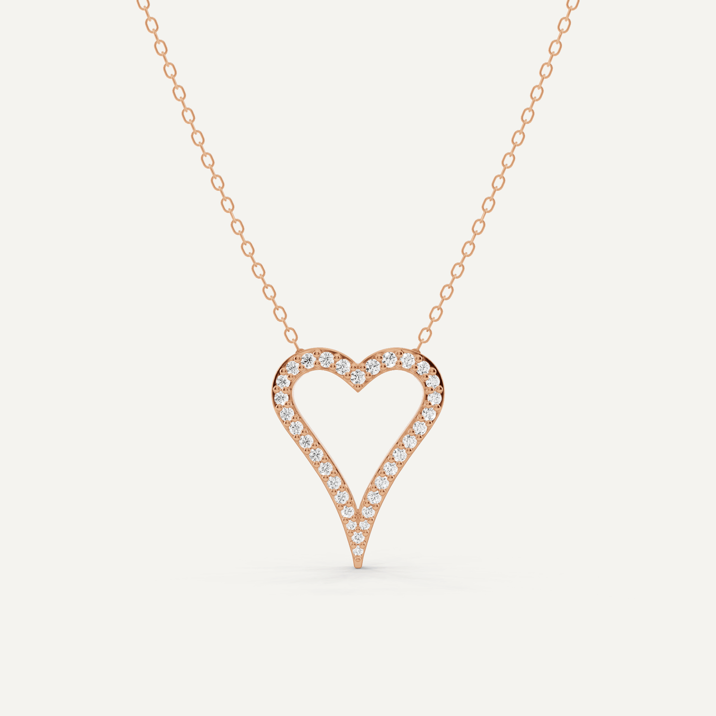 1/4 ctw Round Diamond Elongated Heart Pendant - Lotus Diamond