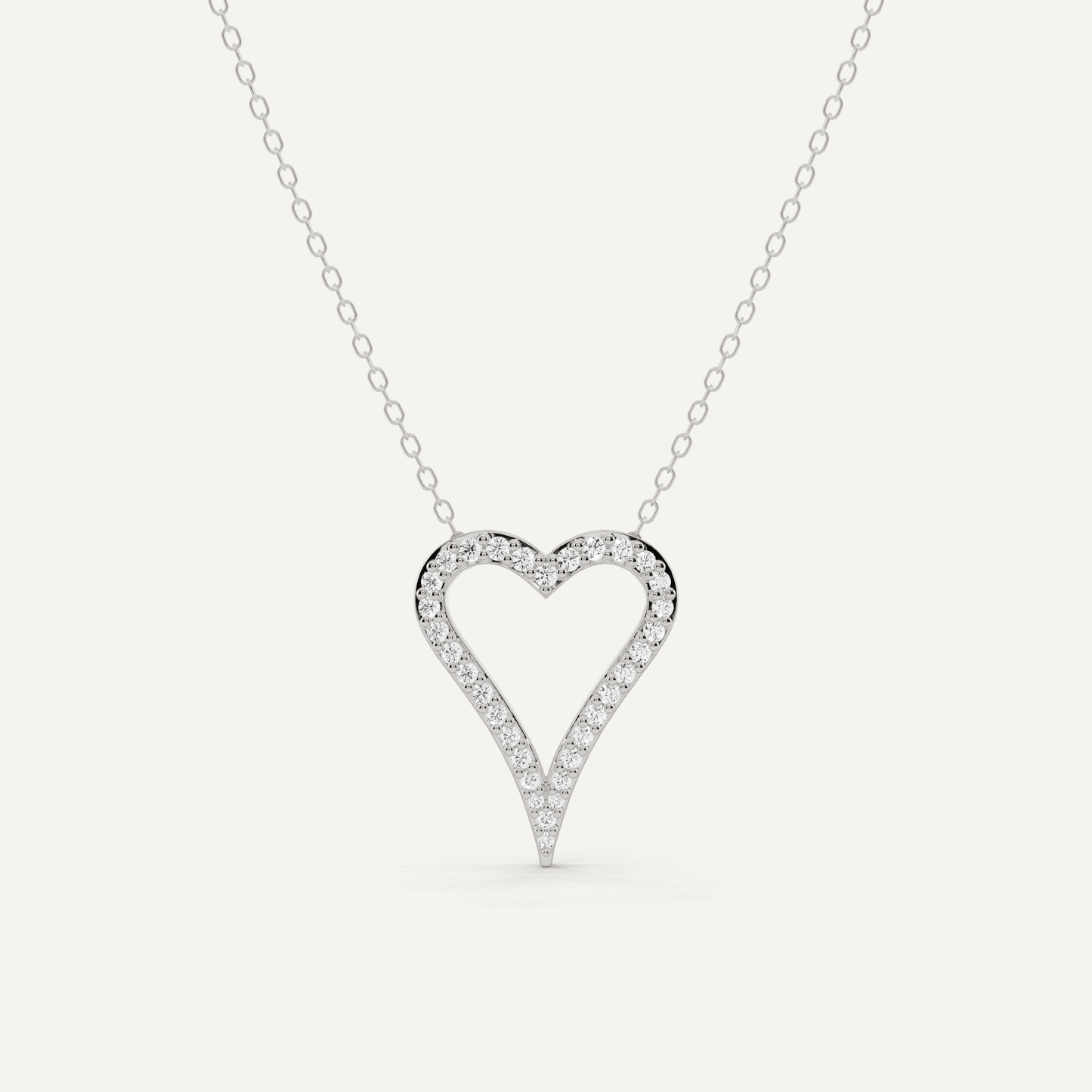 1/4 ctw Round Diamond Elongated Heart Pendant - Lotus Diamond
