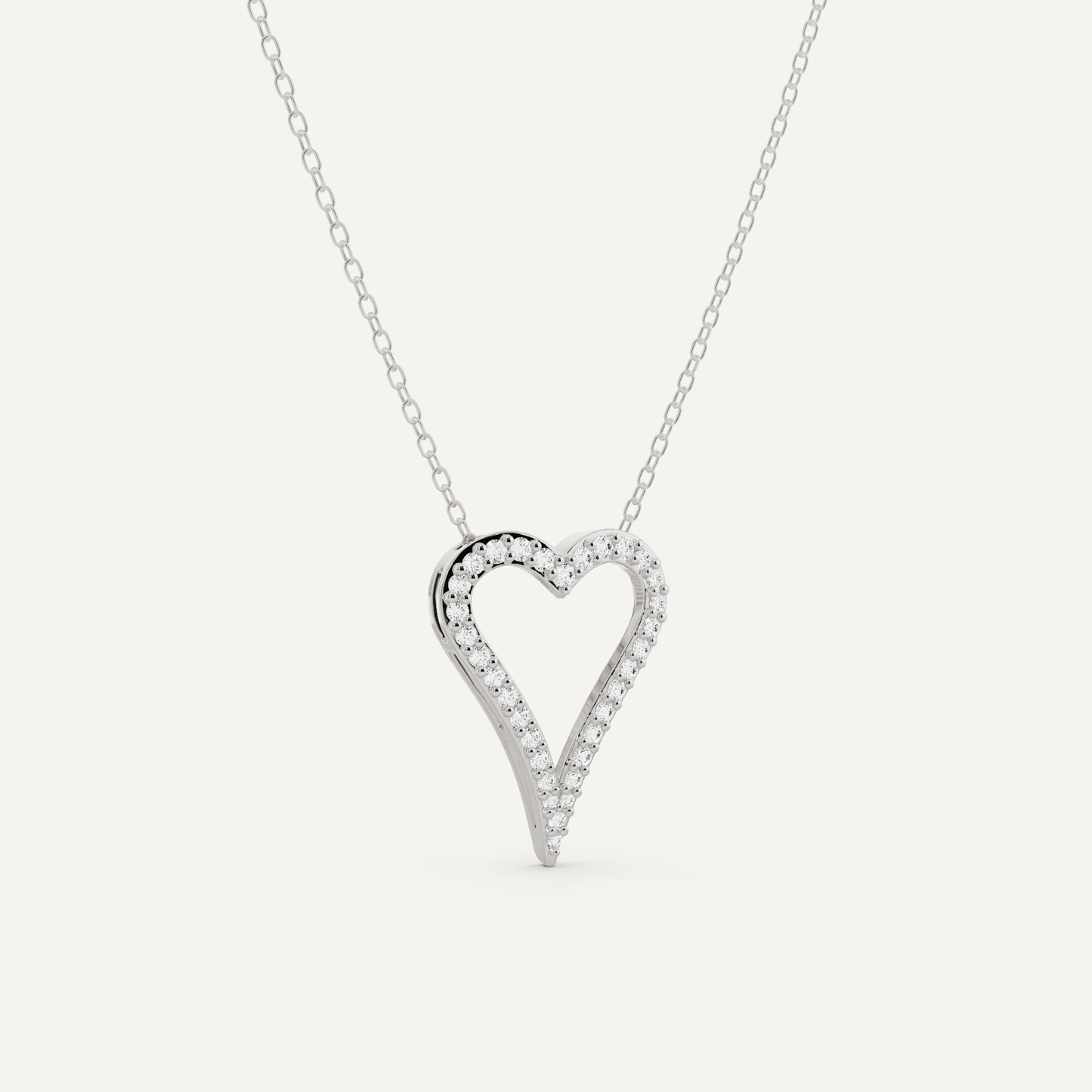 1/4 ctw Round Diamond Elongated Heart Pendant - Lotus Diamond