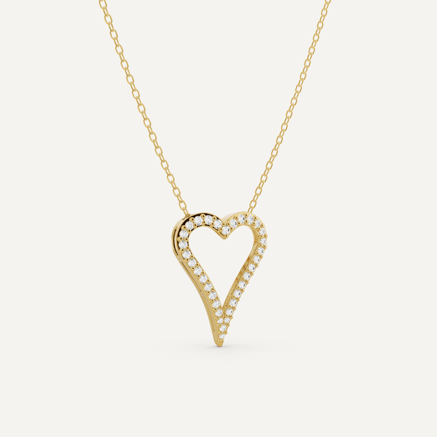 1/4 ctw Round Diamond Elongated Heart Pendant - Lotus Diamond