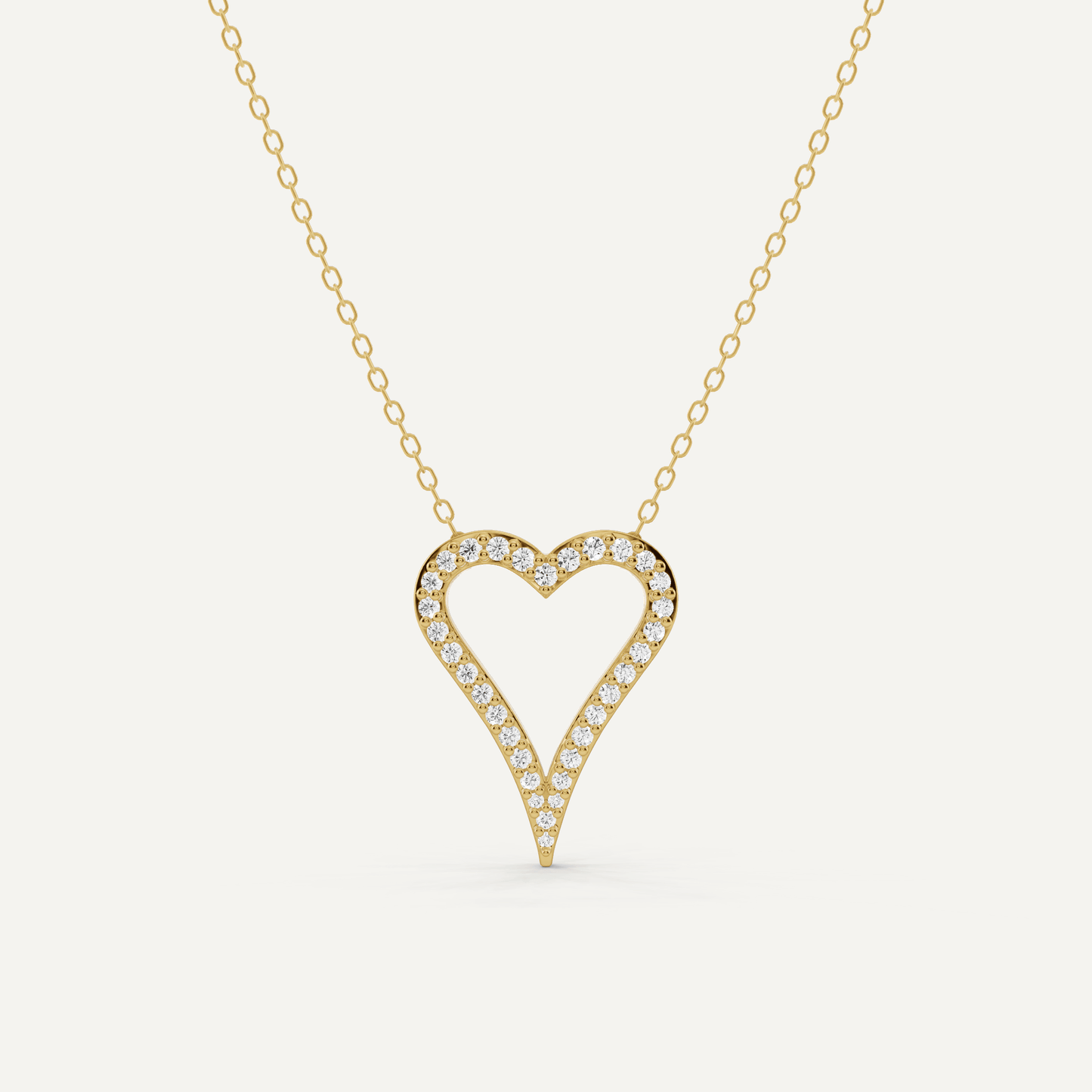 1/4 ctw Round Diamond Elongated Heart Pendant - Lotus Diamond