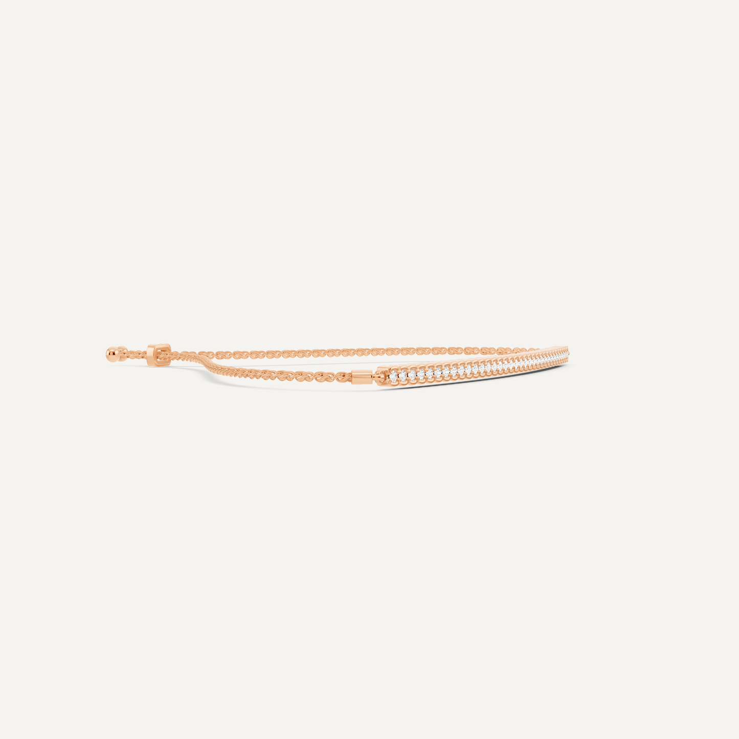 1/4 ctw Round Diamond Half Bezel Set Bolo Fashion Bracelet - Lotus Diamond