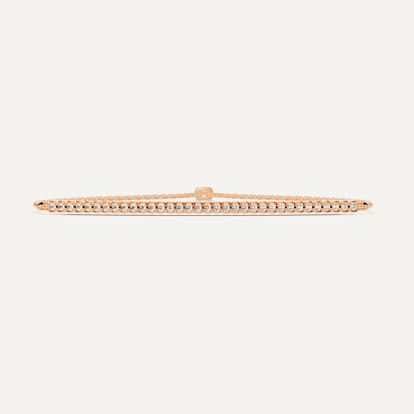 1/4 ctw Round Diamond Half Bezel Set Bolo Fashion Bracelet - Lotus Diamond