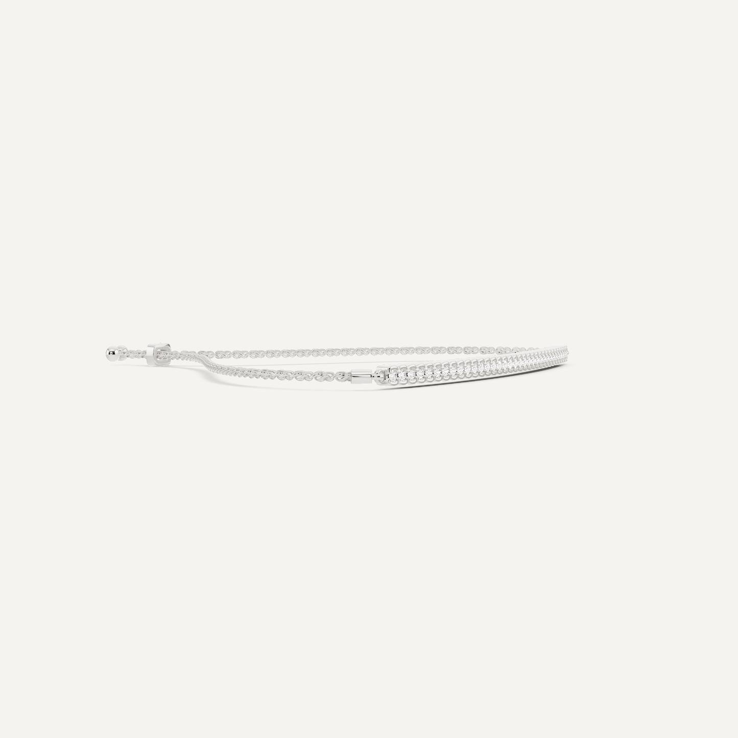 1/4 ctw Round Diamond Half Bezel Set Bolo Fashion Bracelet - Lotus Diamond