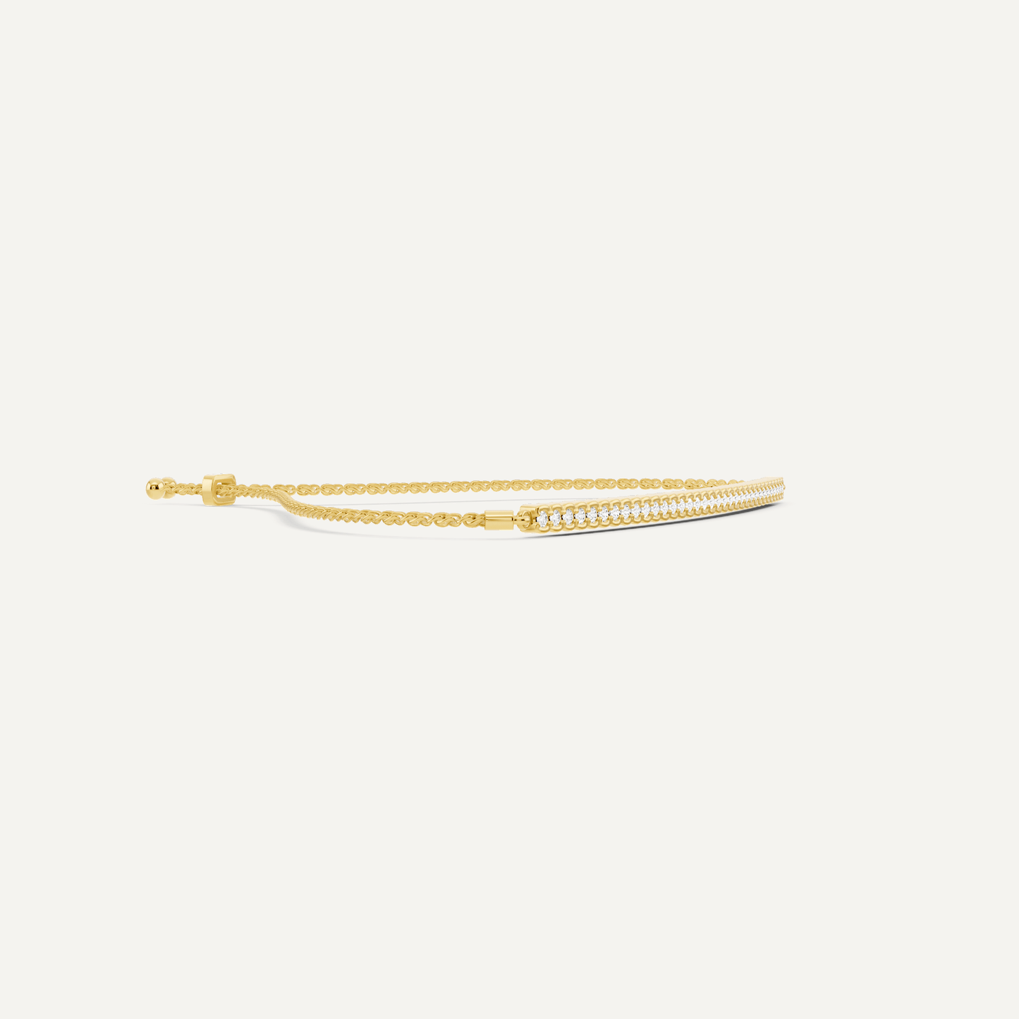 1/4 ctw Round Diamond Half Bezel Set Bolo Fashion Bracelet - Lotus Diamond