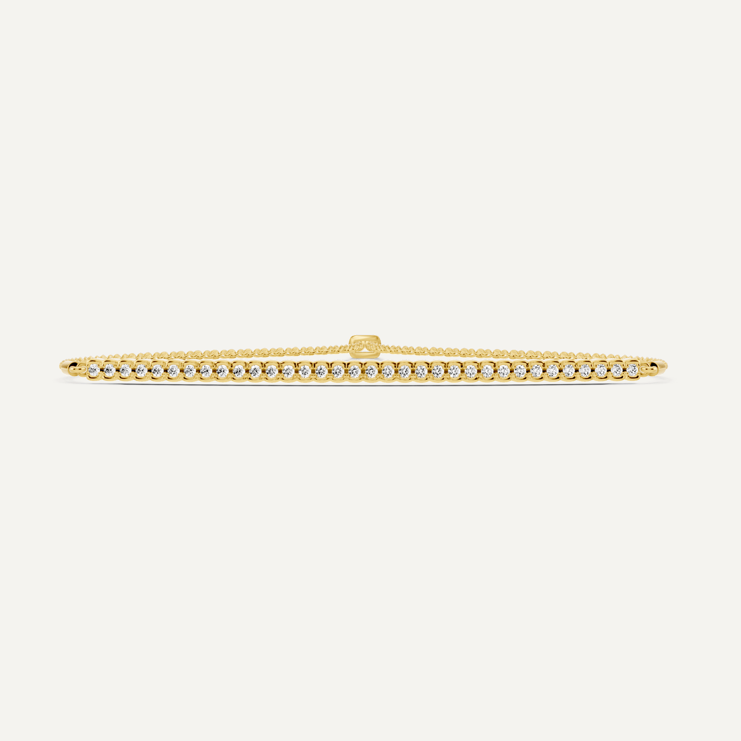 1/4 ctw Round Diamond Half Bezel Set Bolo Fashion Bracelet - Lotus Diamond