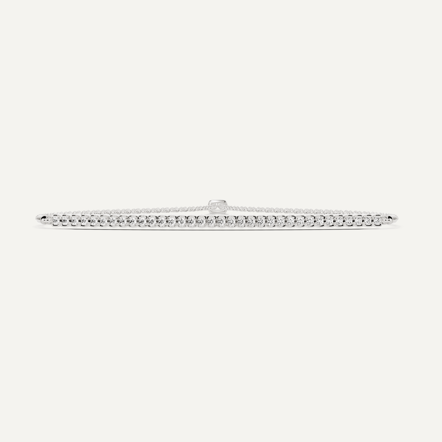 1/4 ctw Round Diamond Half Bezel Set Bolo Fashion Bracelet - Lotus Diamond
