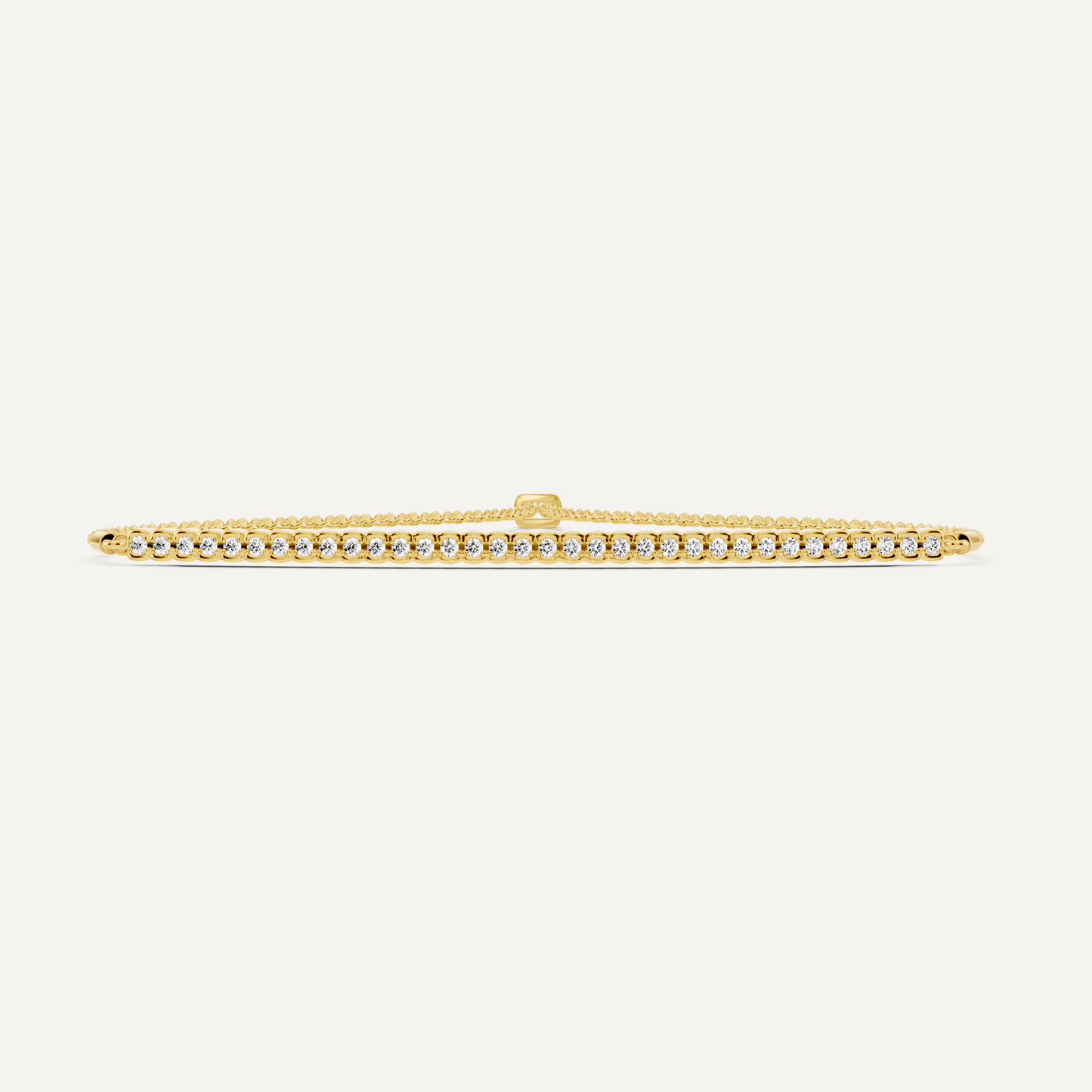 1/4 ctw Round Diamond Half Bezel Set Bolo Fashion Bracelet - Lotus Diamond