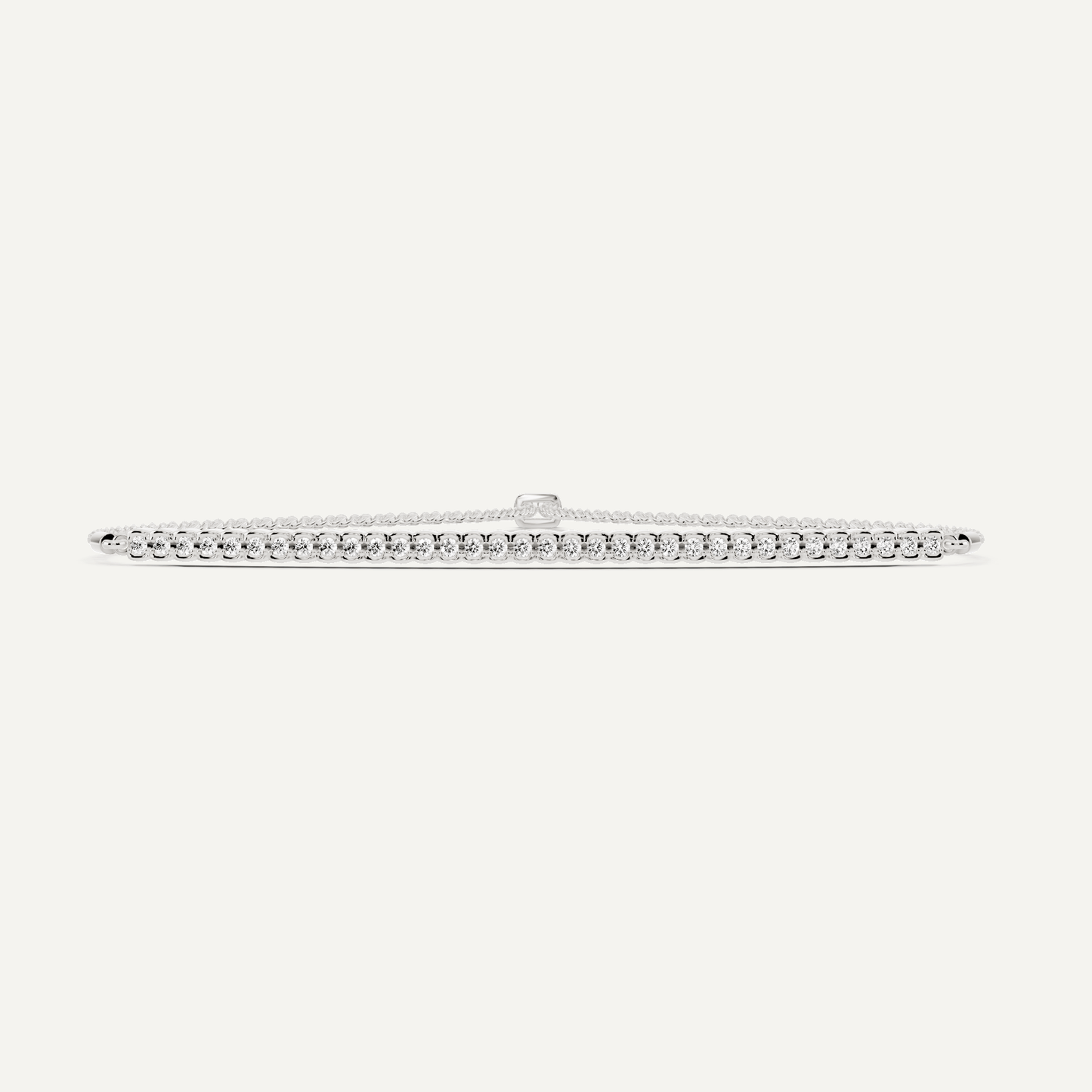 1/4 ctw Round Diamond Half Bezel Set Bolo Fashion Bracelet - Lotus Diamond