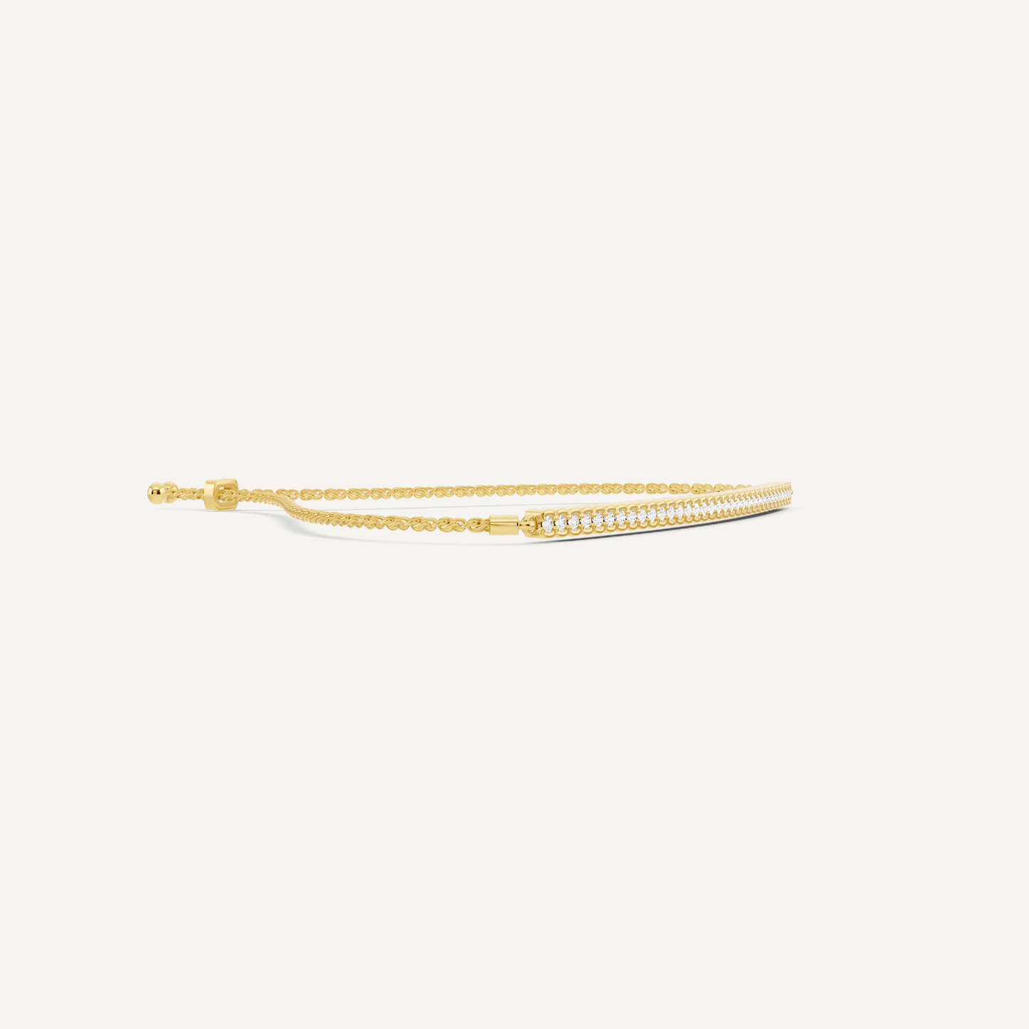 1/4 ctw Round Diamond Half Bezel Set Bolo Fashion Bracelet - Lotus Diamond