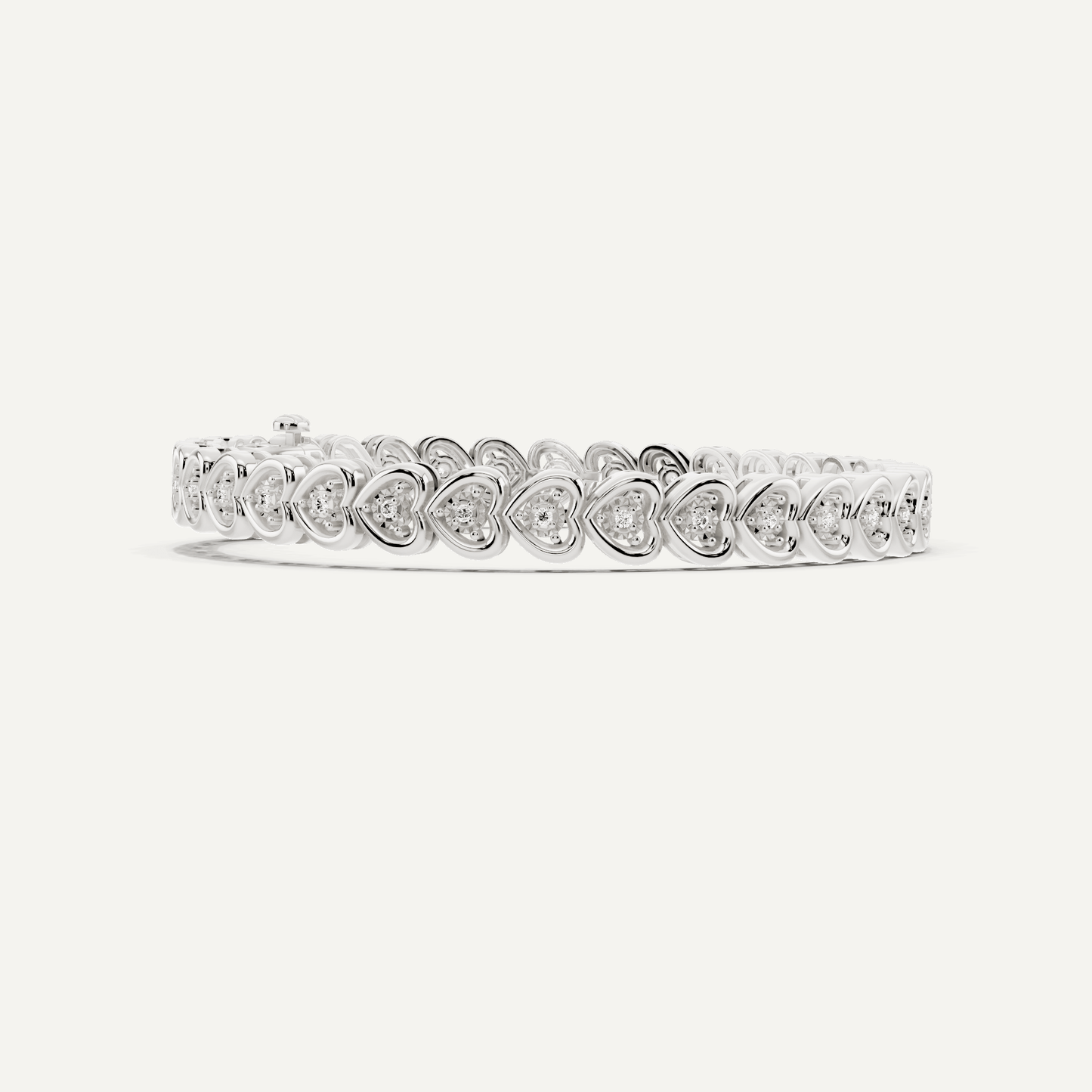 1/4 ctw Round Diamond Mircale Set Heart Fashion Bracelet - Lotus Diamond