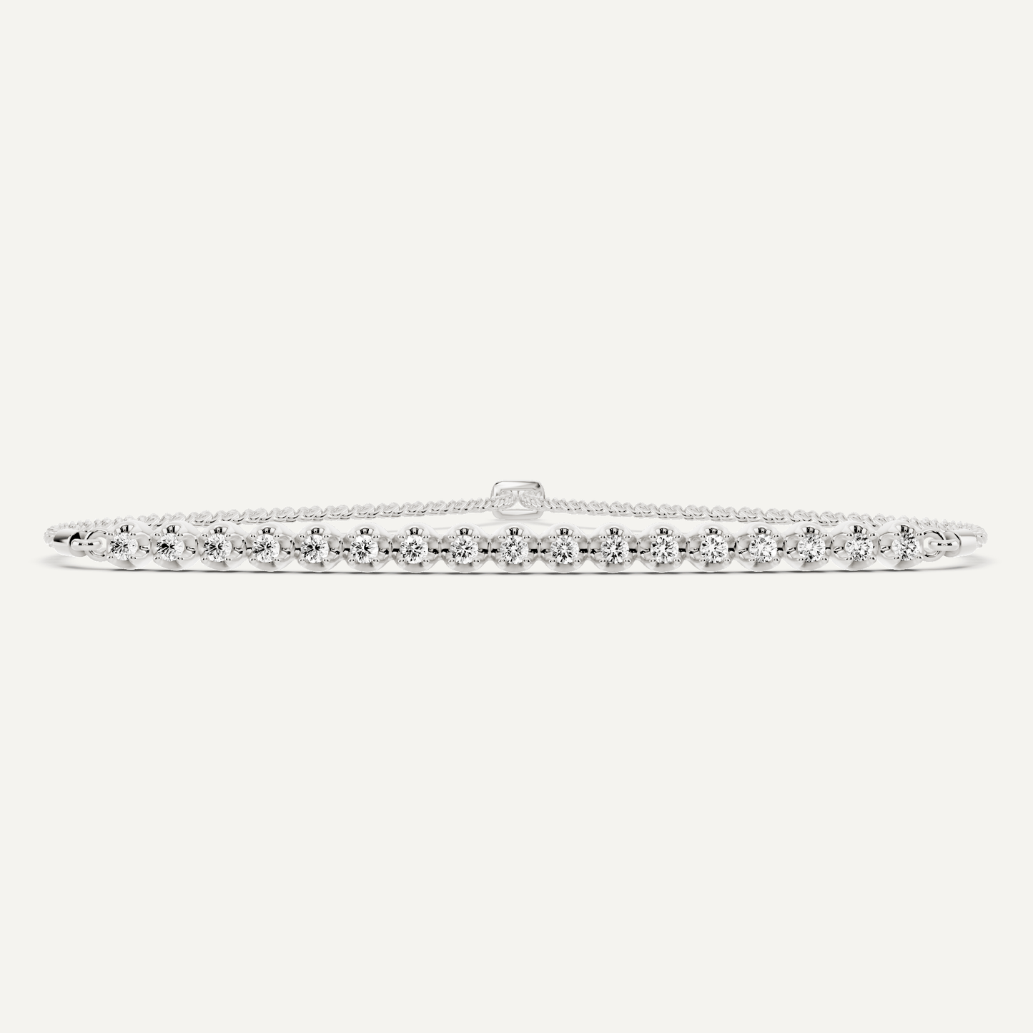 1/4 ctw Round Diamond Petite Bolo Fashion Bracelet - Lotus Diamond