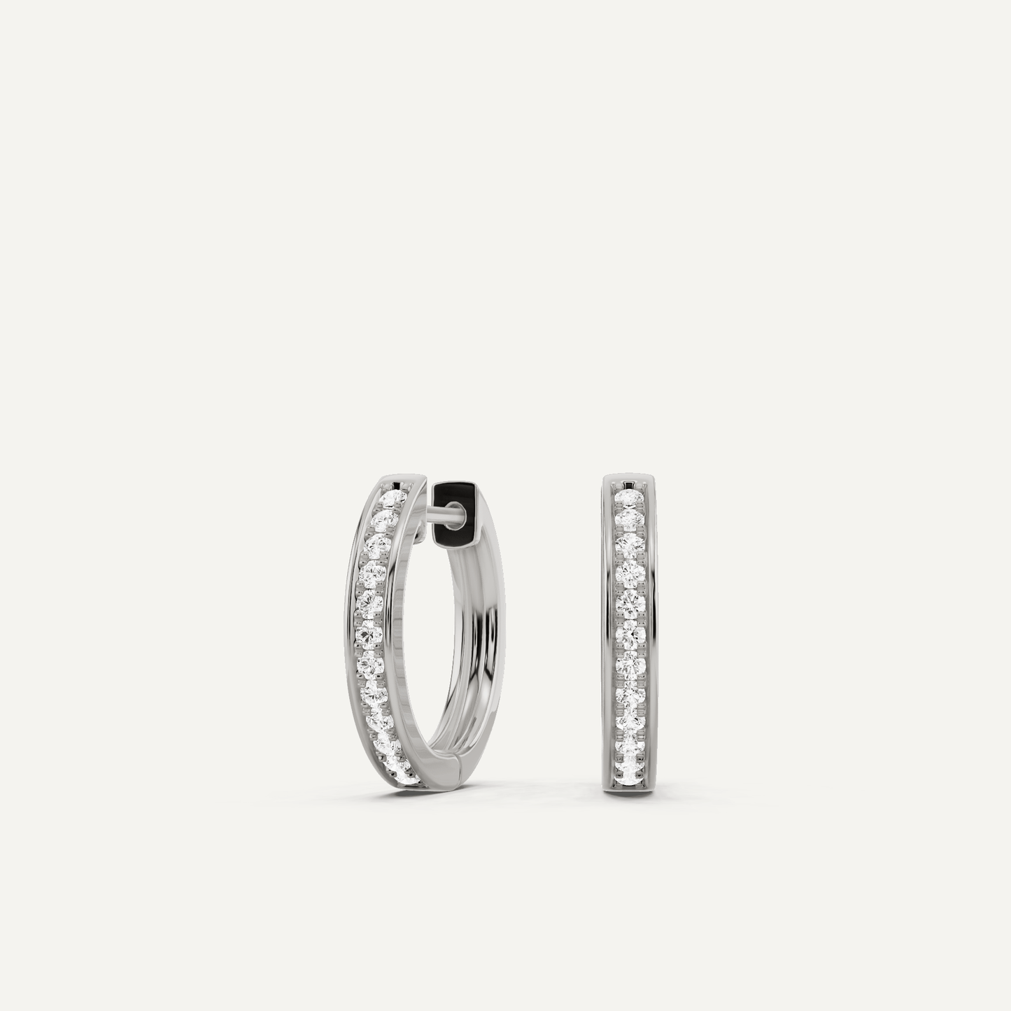 1/4 ctw Round Diamond Prong Set Huggie Hoop Earrings - Lotus Diamond