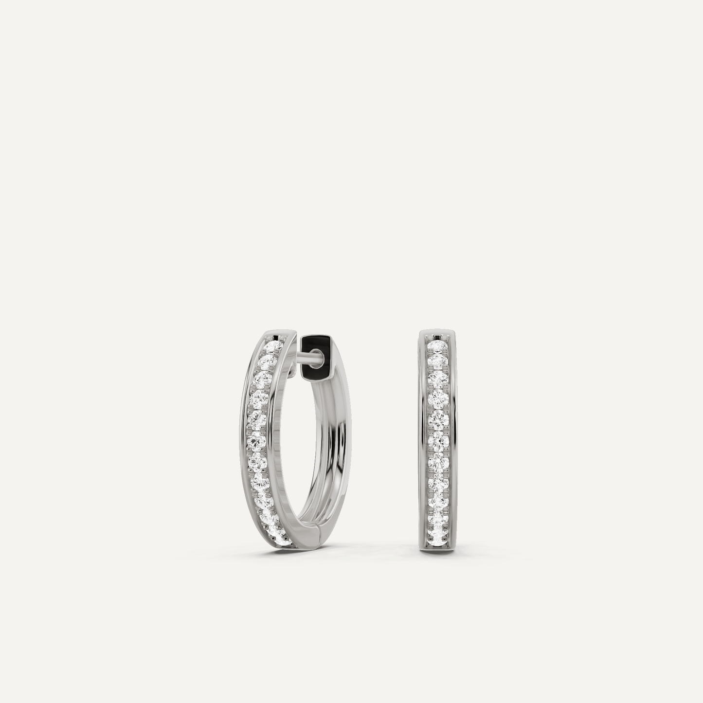 1/4 ctw Round Diamond Prong Set Huggie Hoop Earrings - Lotus Diamond