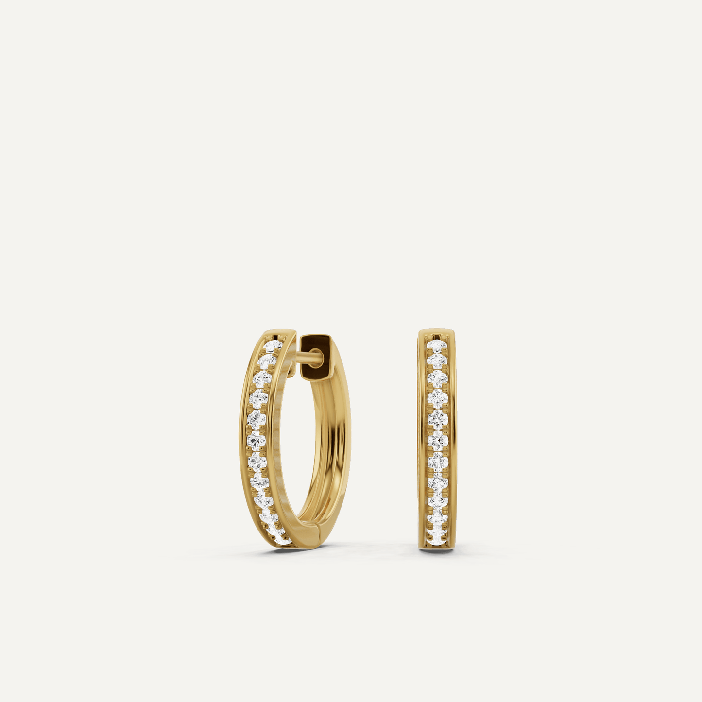 1/4 ctw Round Diamond Prong Set Huggie Hoop Earrings - Lotus Diamond