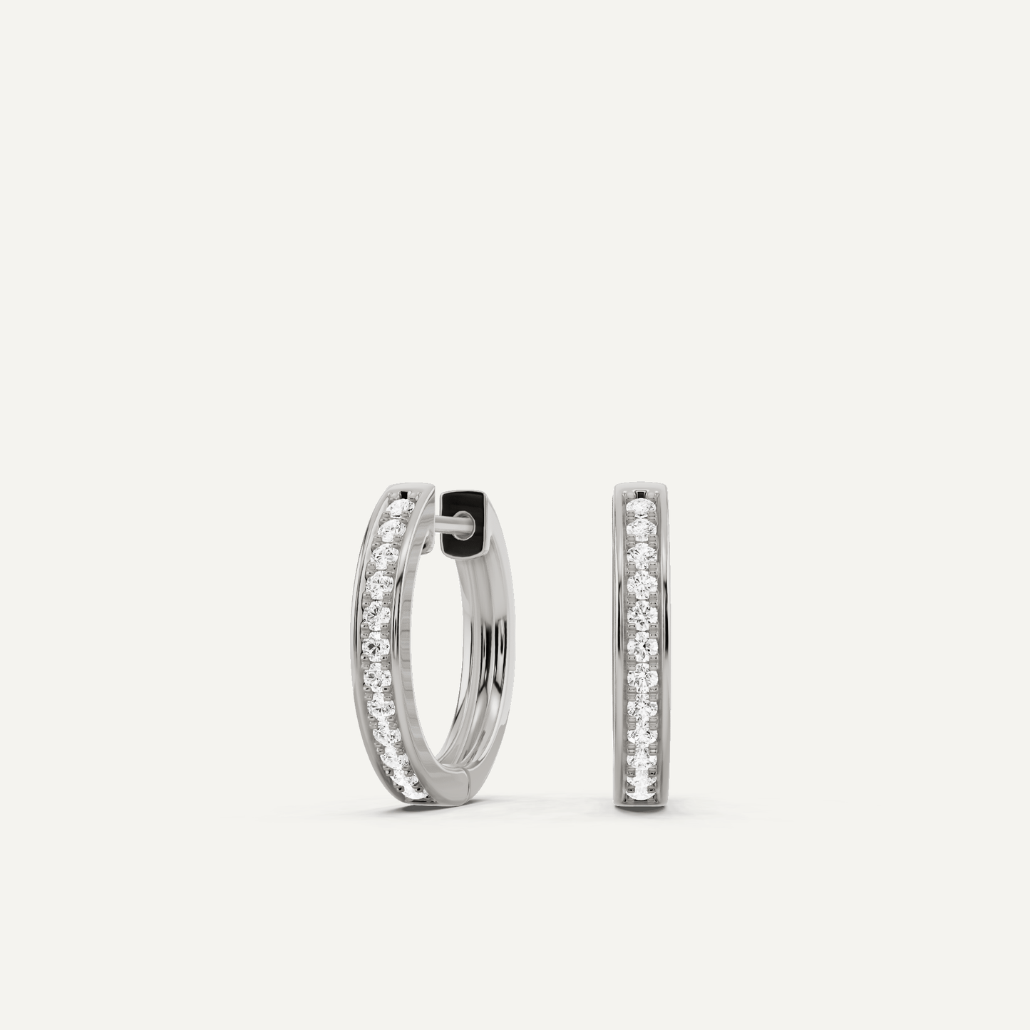 1/4 ctw Round Diamond Prong Set Huggie Hoop Earrings - Lotus Diamond
