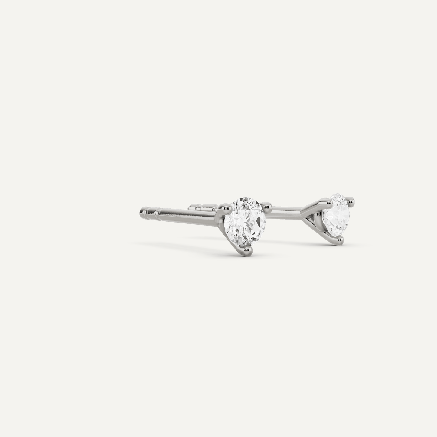 1/4 ctw Round Diamond Three Prong Martini Stud Earrings - Lotus Diamond