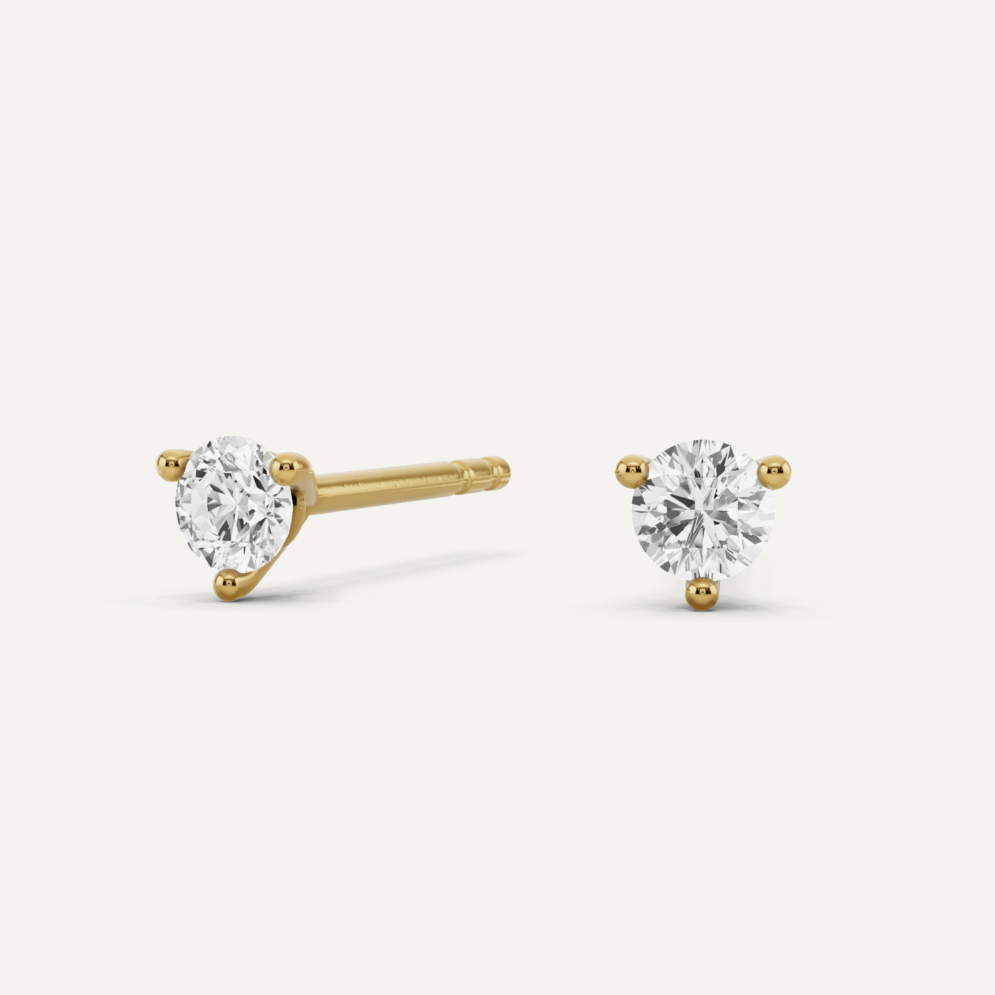 1/4 ctw Round Diamond Three Prong Martini Stud Earrings - Lotus Diamond