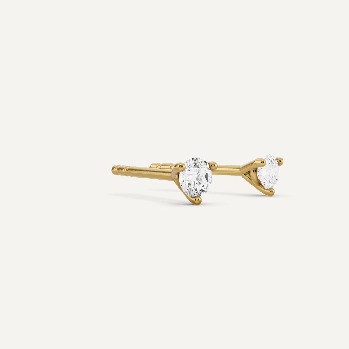 1/4 ctw Round Diamond Three Prong Martini Stud Earrings - Lotus Diamond