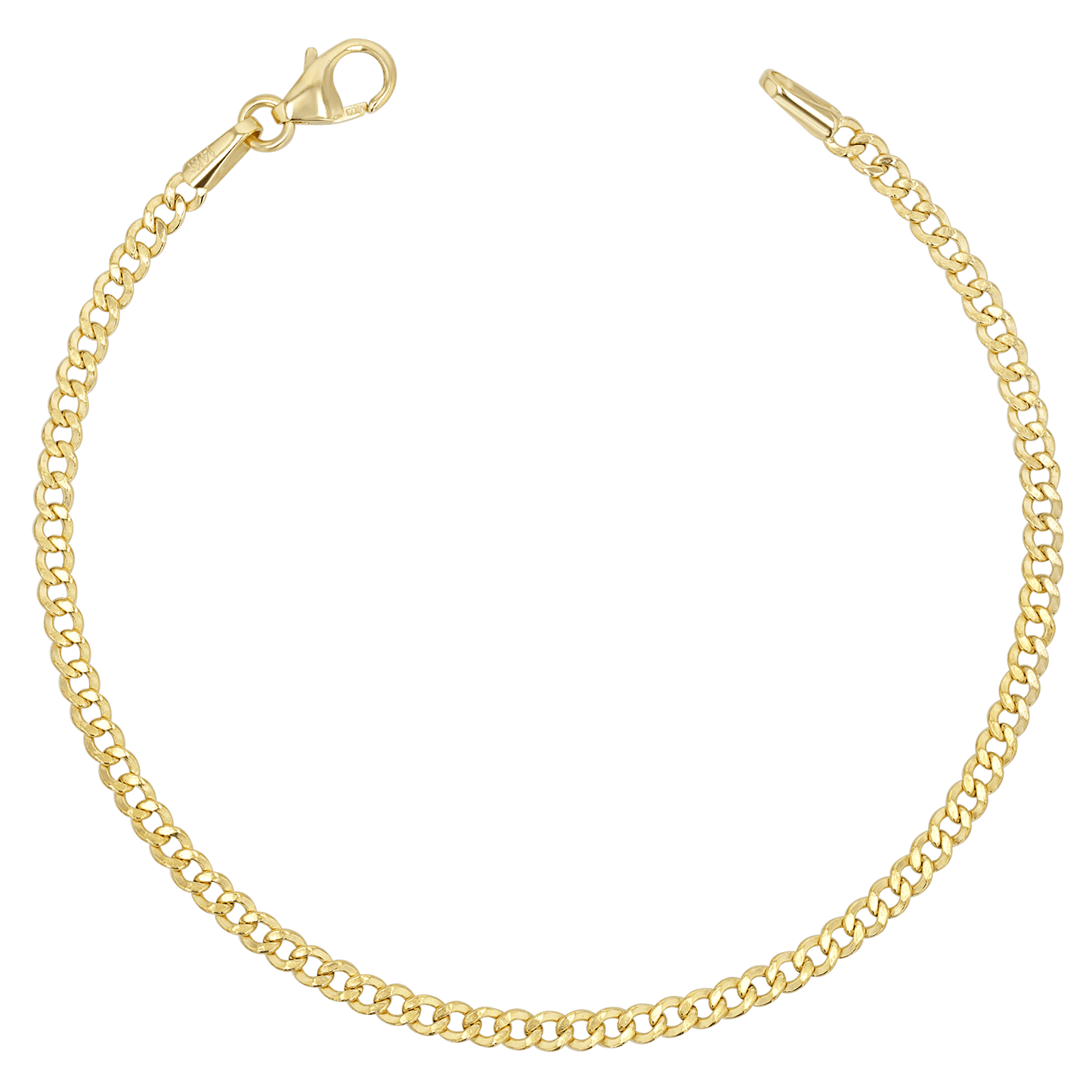 14K Dainty Cuban Link Chain Bracelet - Lotus Diamond