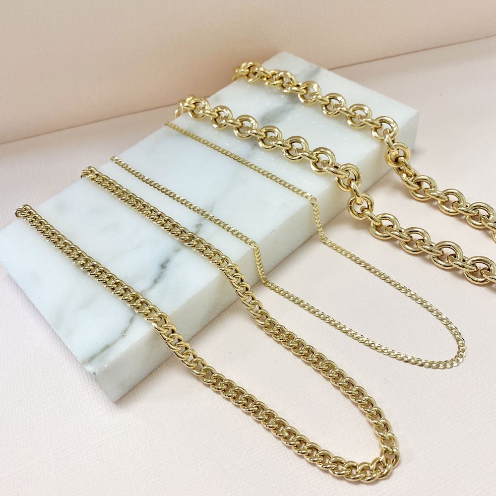 14K Diamond Cut Cuban Link Chain Necklace - Lotus Diamond