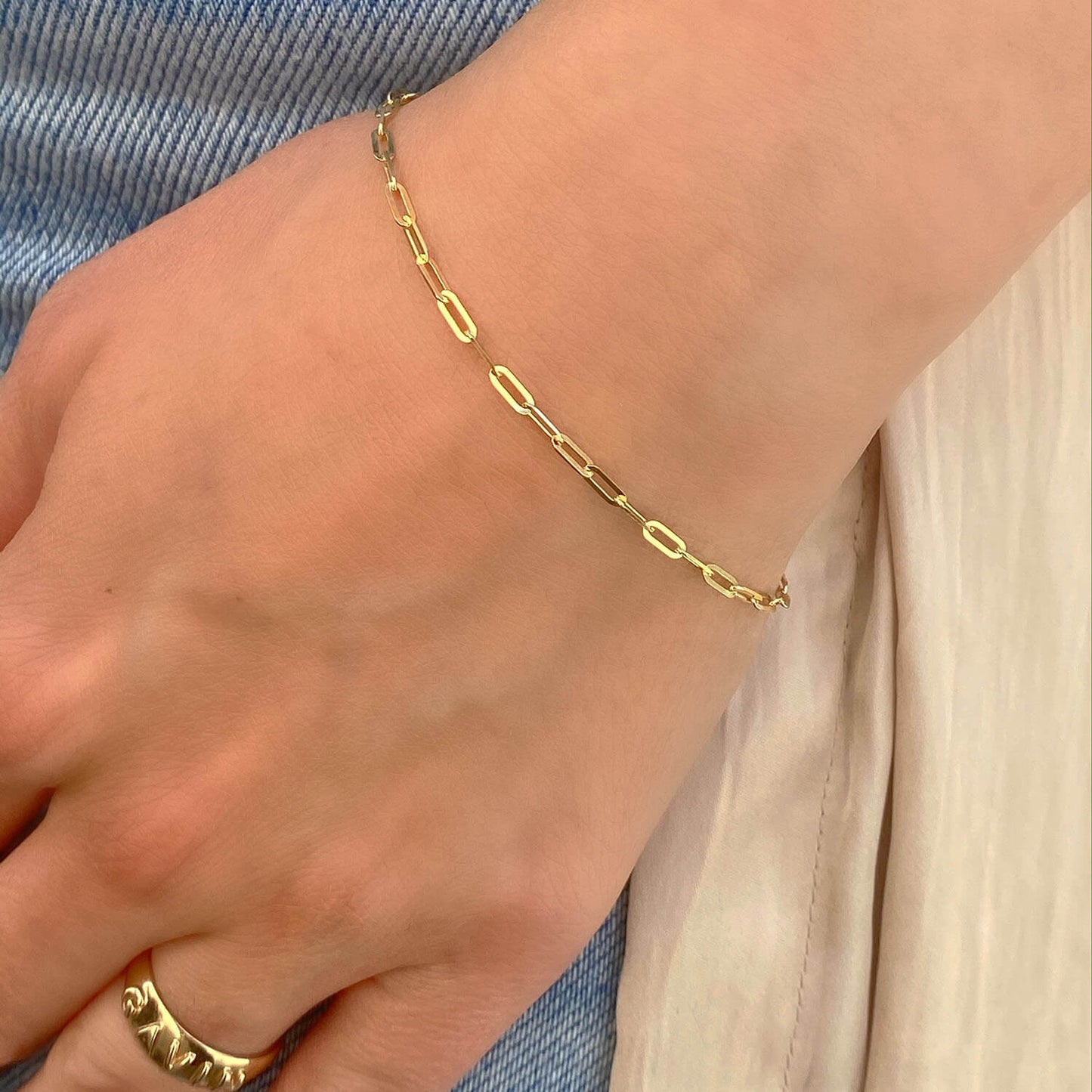 14K Diamond Cut Oval Link Bracelet - Lotus Diamond