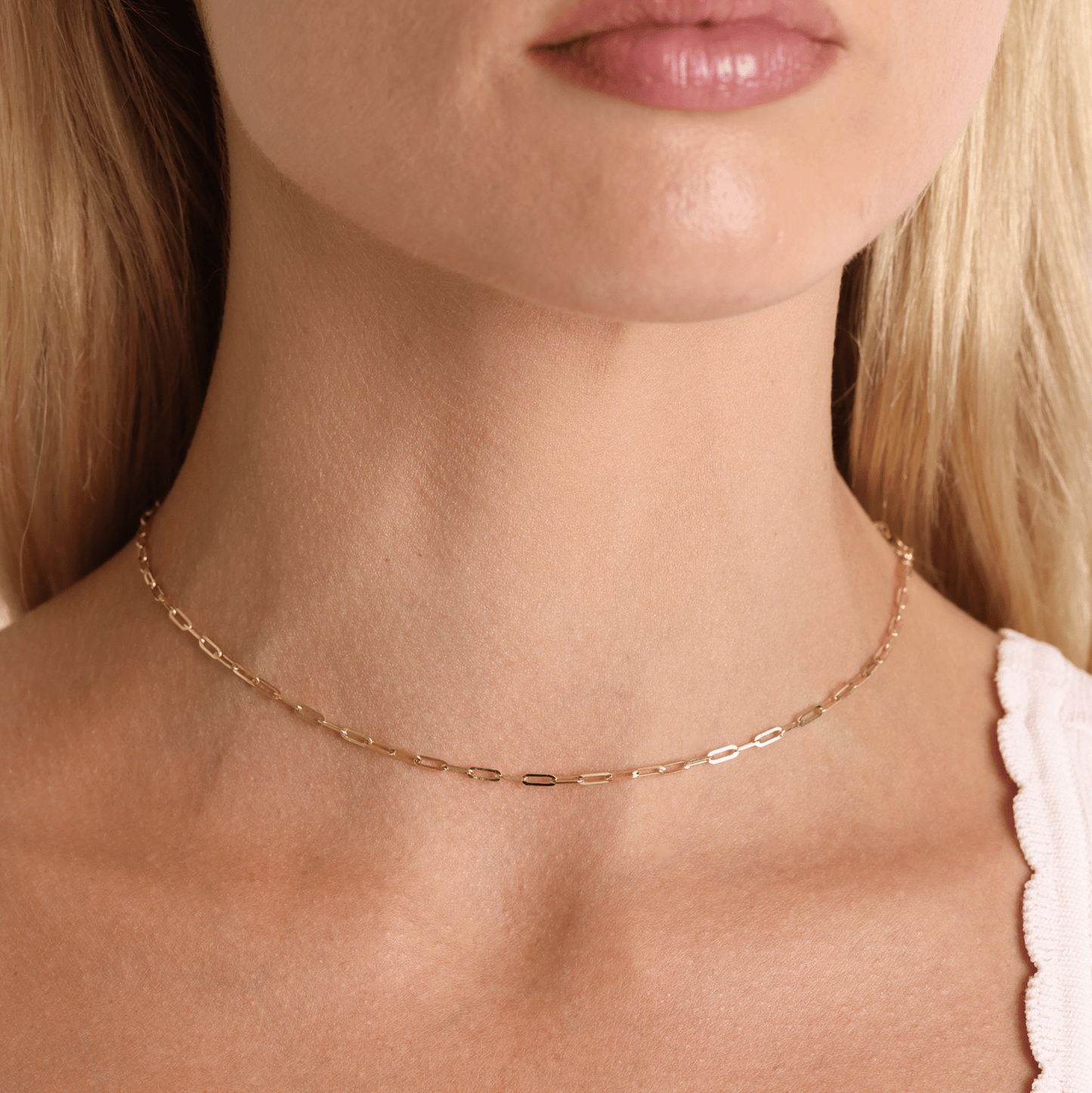 14K Diamond Cut Oval Link Chain Necklace - Lotus Diamond
