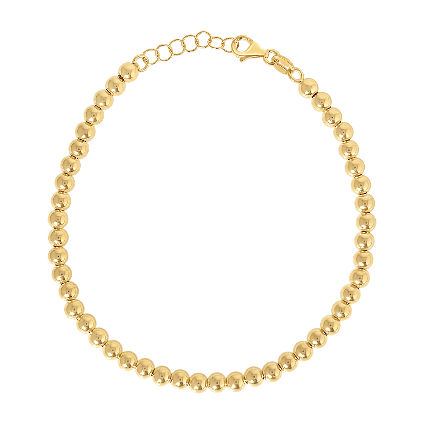 14K Gold 4mm Ball Bead Bracelet - Lotus Diamond