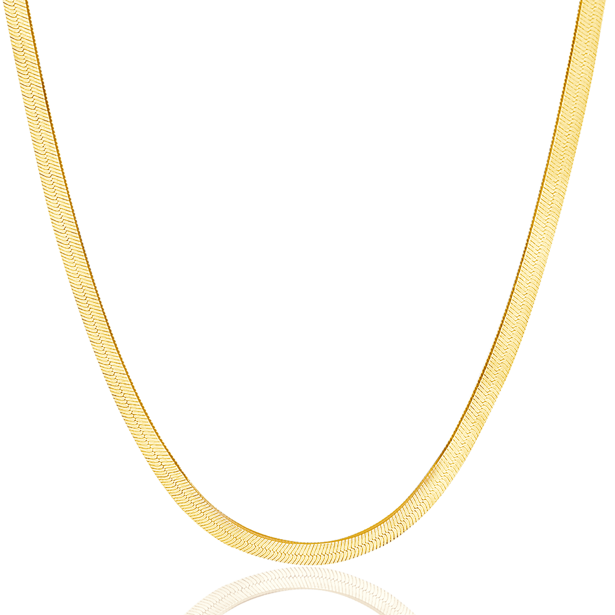 14K Gold Grand Herringbone Necklace 5mm - Lotus Diamond