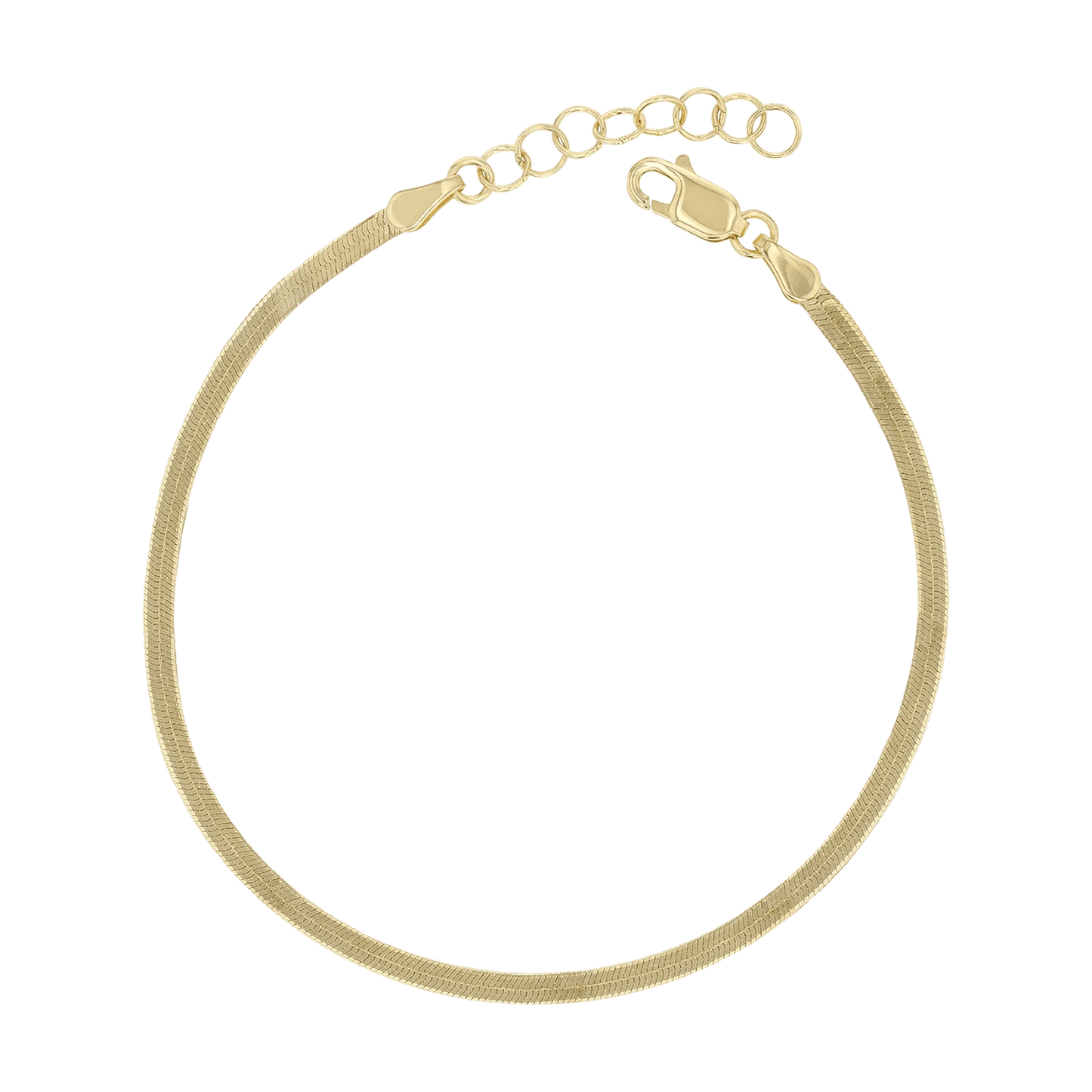 14K Gold Kids Thin Herringbone Bracelet - Lotus Diamond