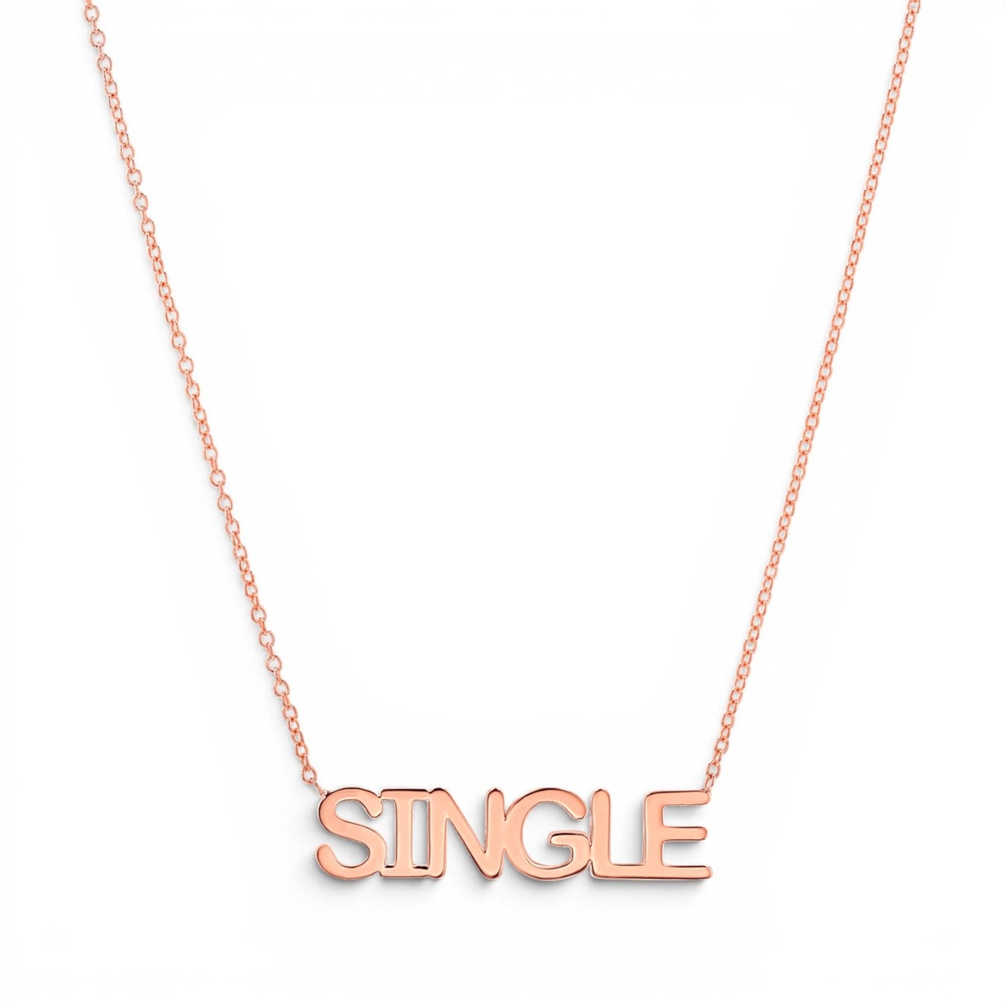 14K Gold SINGLE Name Necklace Personalized Word Necklace for Women - Lotus Diamond