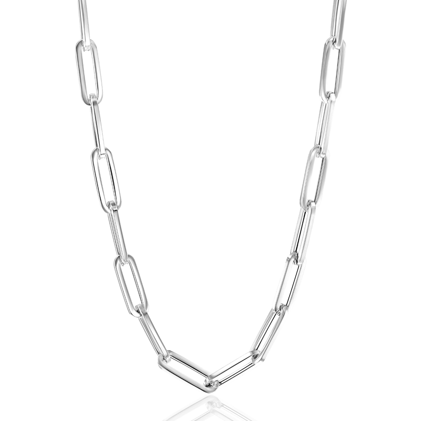 14K Grand Paper Clip Chain - Lotus Diamond