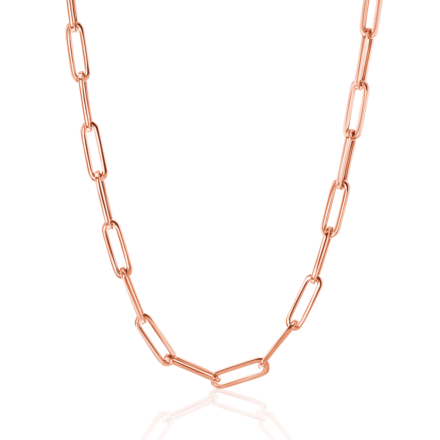 14K Large Paper Clip Chain Necklace - Lotus Diamond