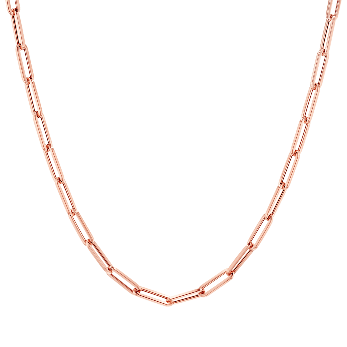 14K Paper Clip Chain Necklace - Lotus Diamond