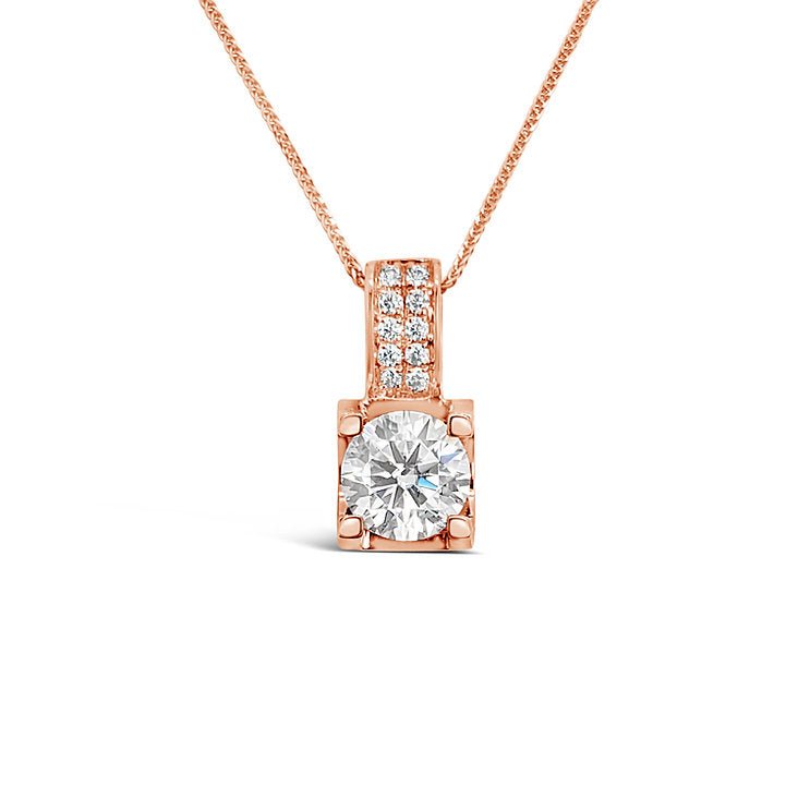 18 - carat rose gold with diamond choker holder - Lotus Diamond