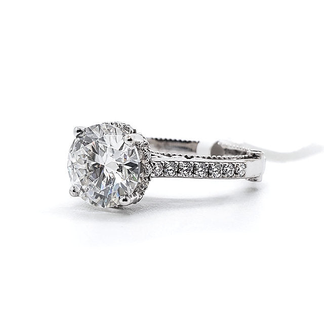 18K 4-Prongs French Style lace setting Lotus Diamond