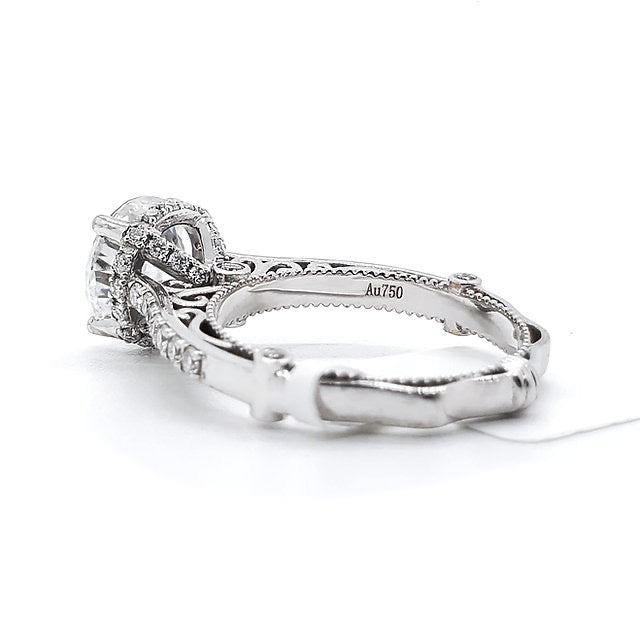 18K 4-Prongs French Style lace setting Lotus Diamond