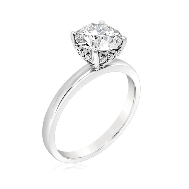 18K 4-Prongs w Diamond Bottom Lotus Diamond