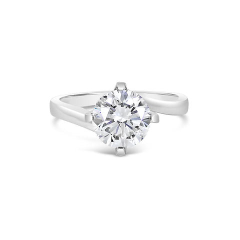 18K 4Prongs Twist Lotus Diamond