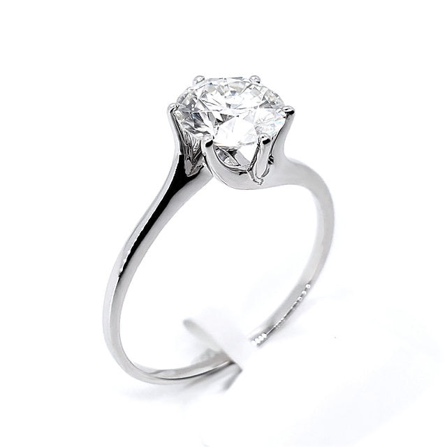 18K 6-Prongs Twist Band Lotus Diamond
