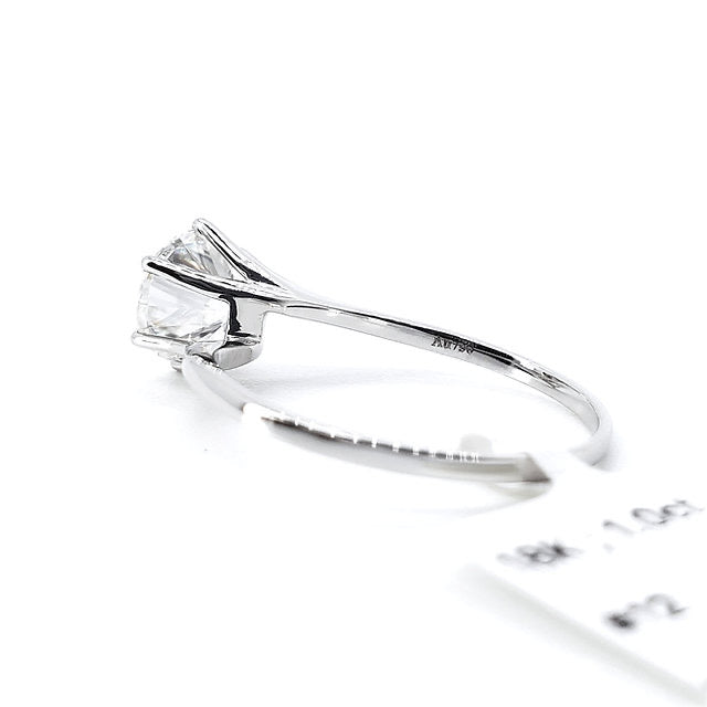 18K 6-Prongs Twist Band Lotus Diamond